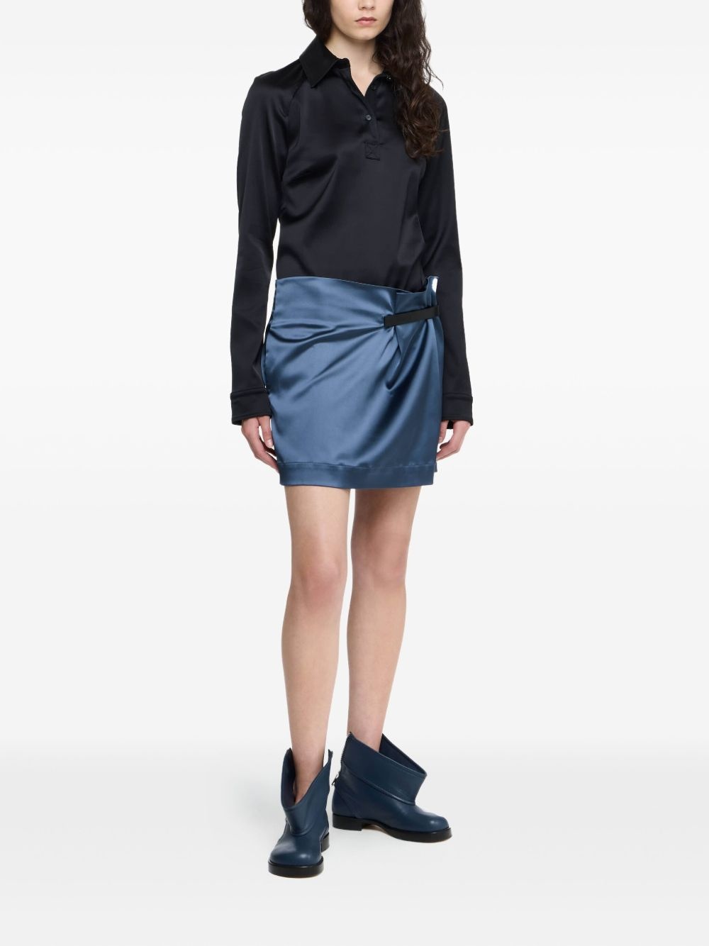 satin wrap skirt - 2
