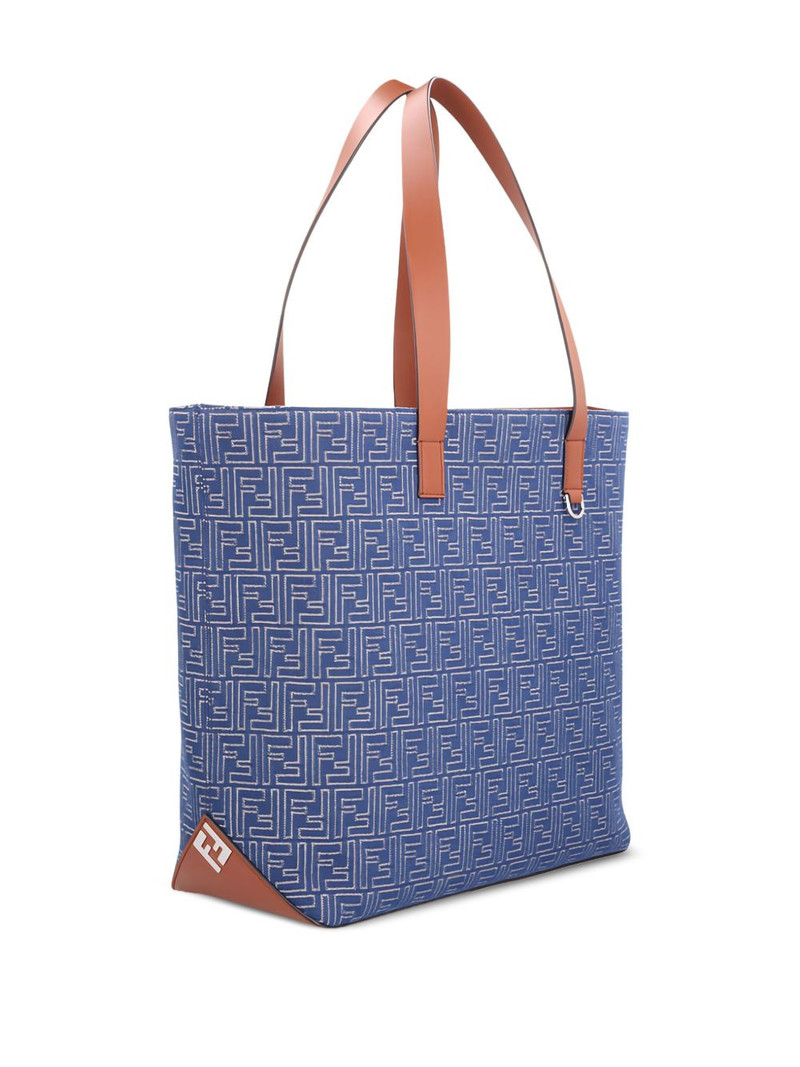 FENDI medium FF jacquard denim-effect tote bag outlook