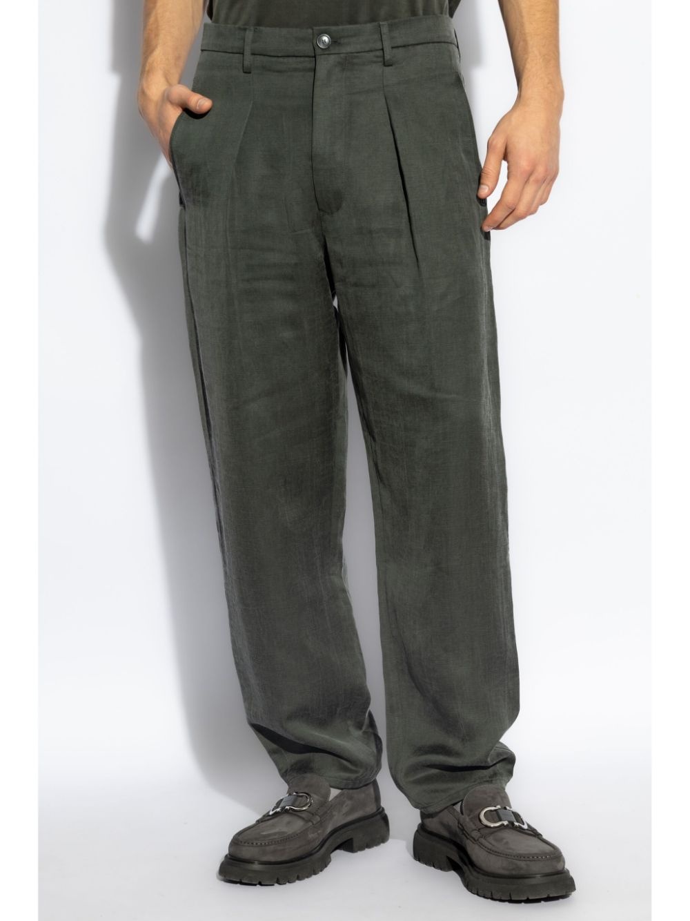 pleat-detail trousers - 3