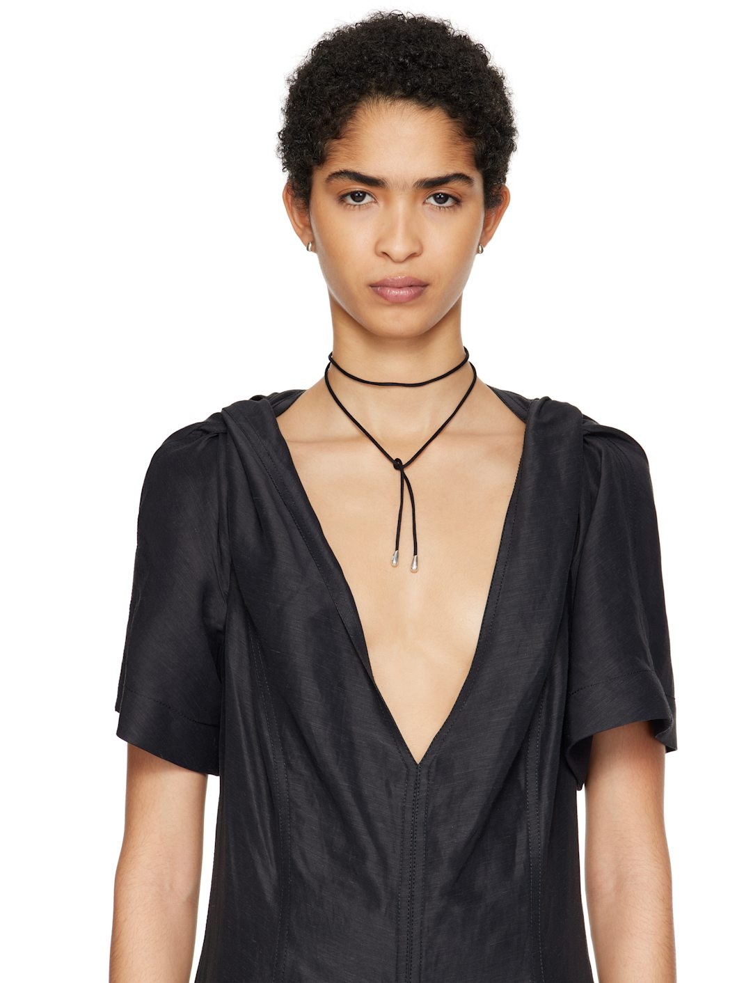 Black Elegant Shoelace Choker - 2