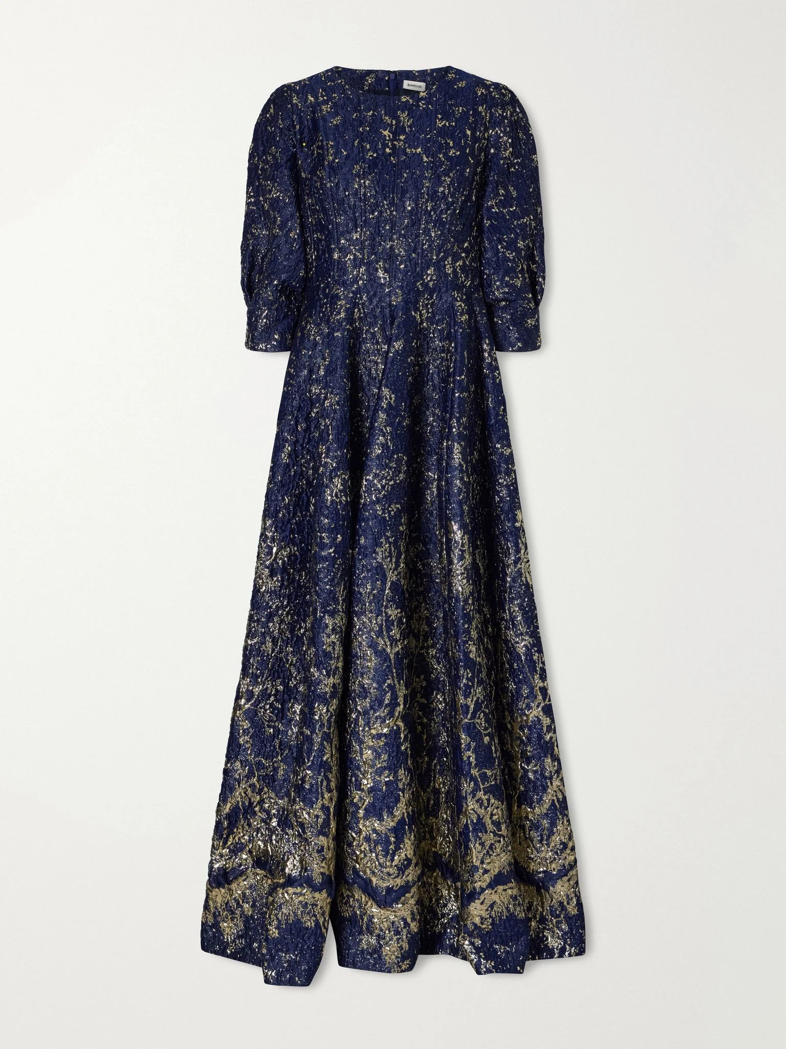 Claravelle floral-jacquard gown Midnight blue - 1