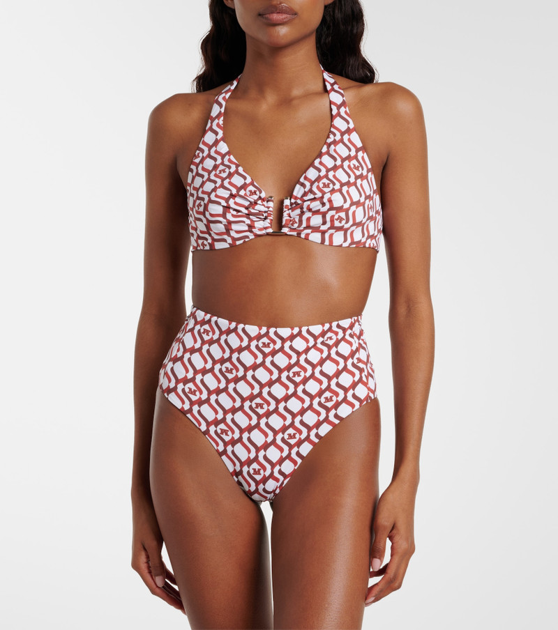 Max Mara Avena printed halterneck bikini top outlook