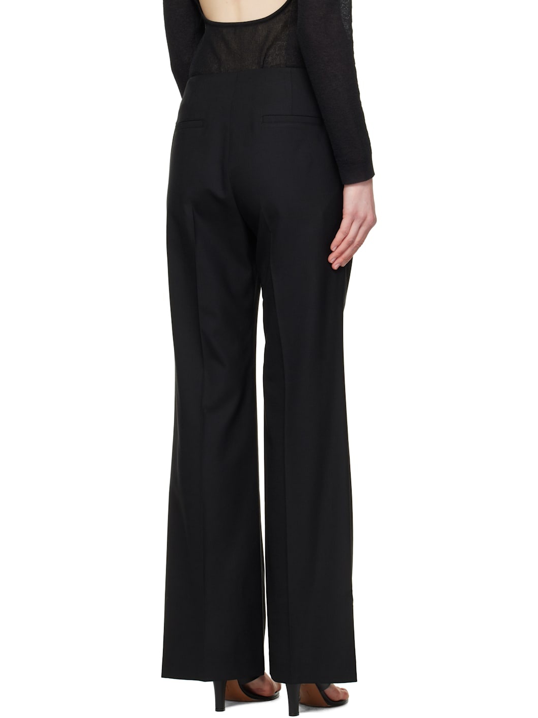 Black Straight Fit Trousers - 3