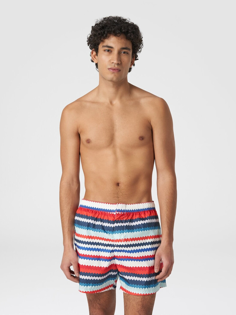 Missoni Swimming trunks in small zigzag print nylon outlook