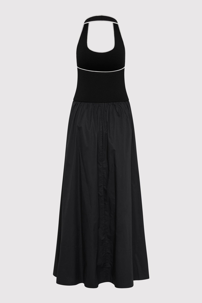 ST. AGNI Halter Gathered Dress - Black outlook