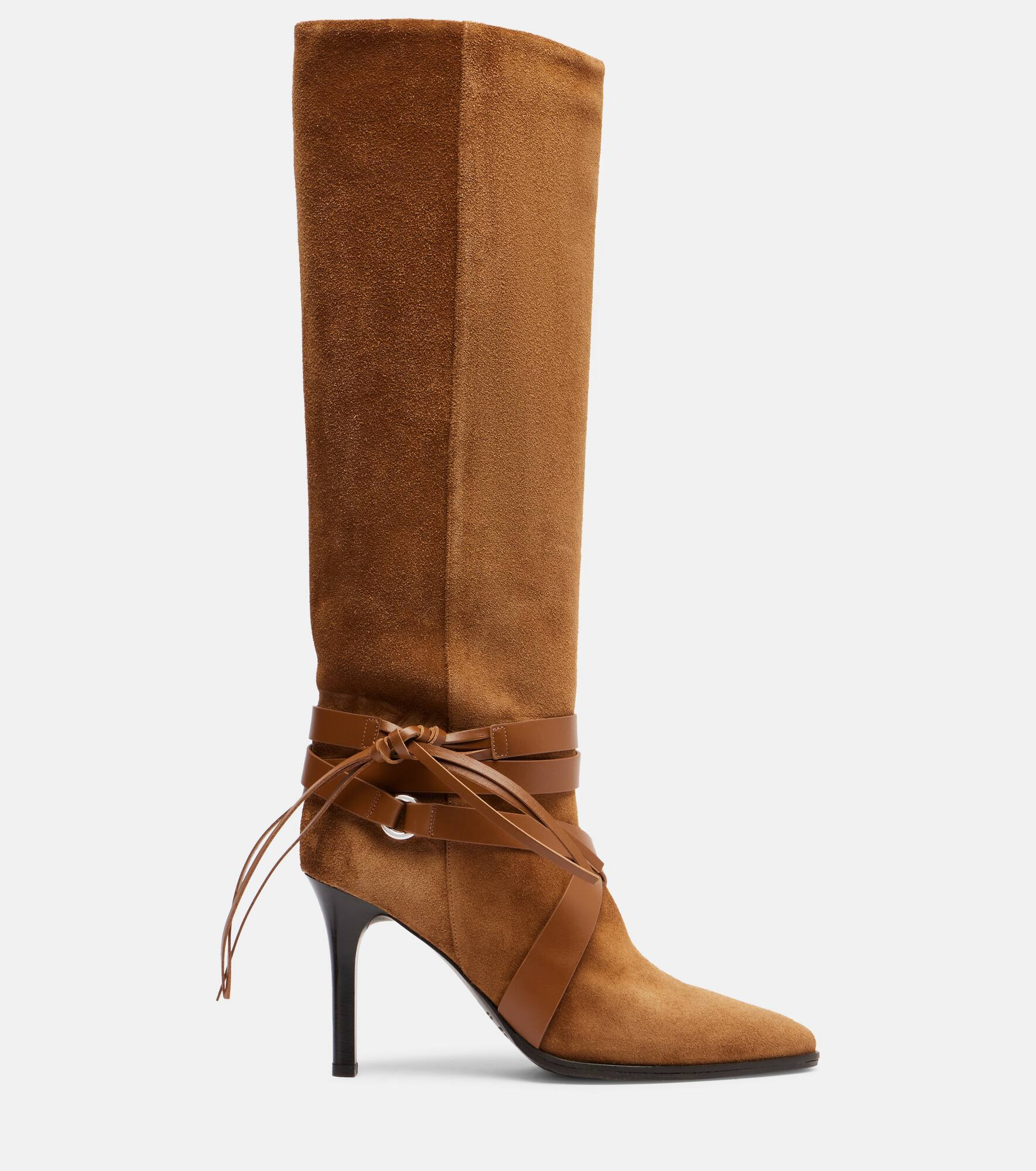 Alanui 90 suede knee-high boots - 4