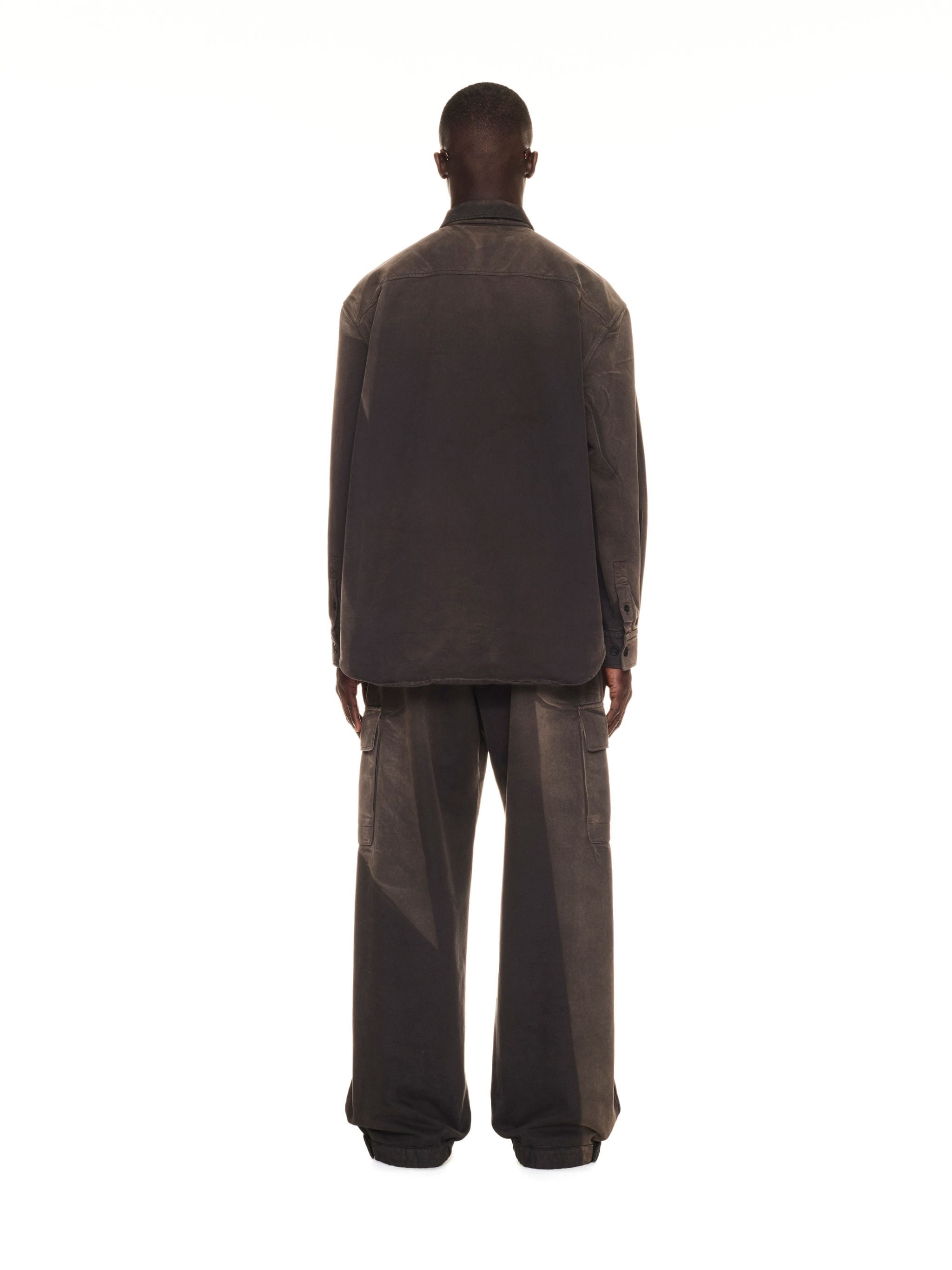 Ow Emb Garmdyed Cargo Pant Anthracite An - 4