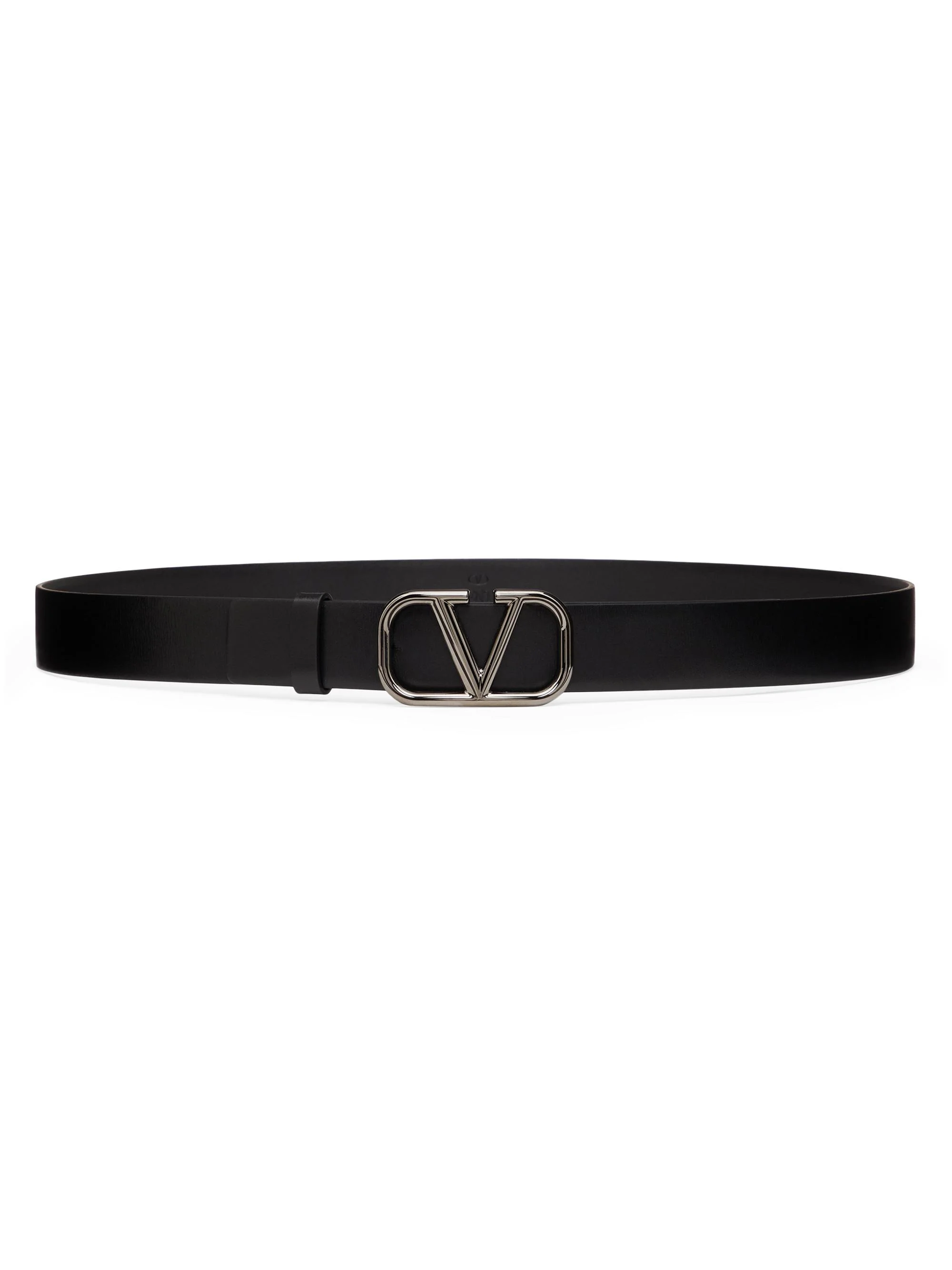Men's VLogo Signature Calfskin Belt 30 MM - Black - 1