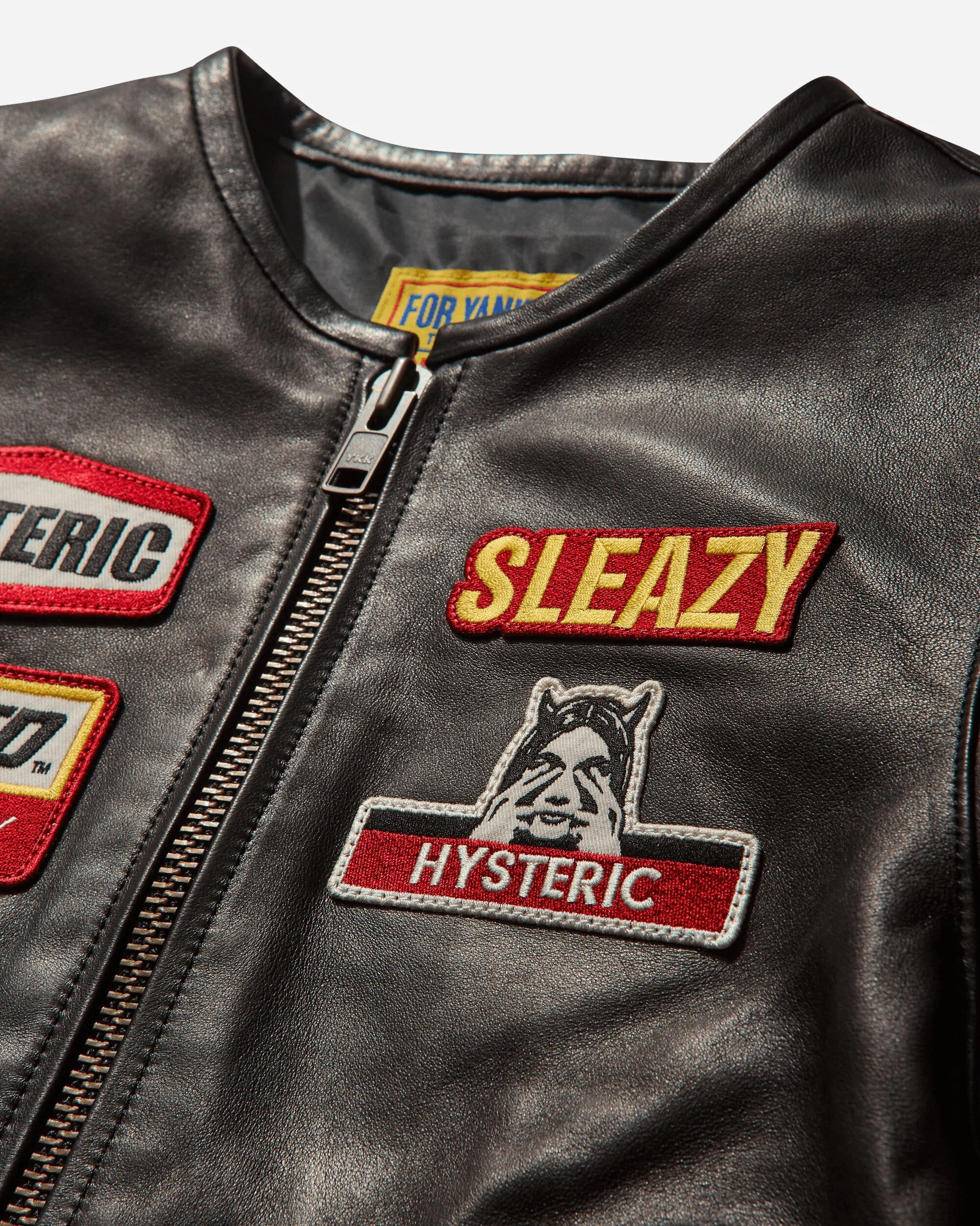 Hysteric Glamour Women's Leather Moto Jacket Black | REVERSIBLE