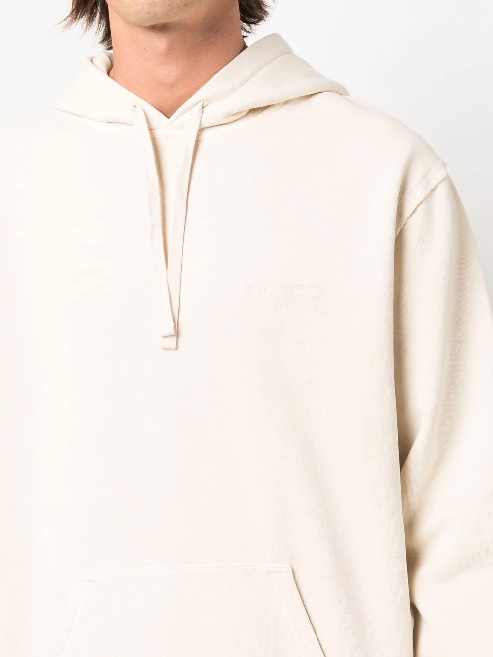 logo-embroidered cotton hoodie - 5