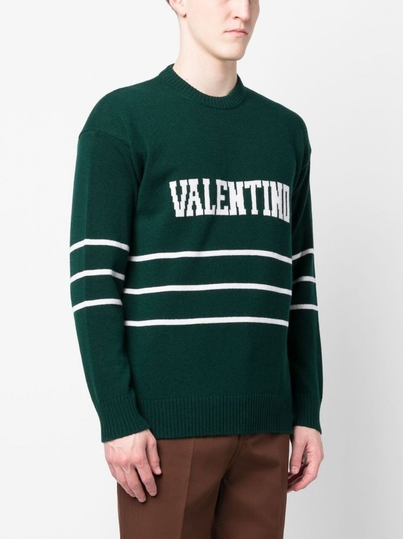 logo-intarsia crew-neck jumper - 6