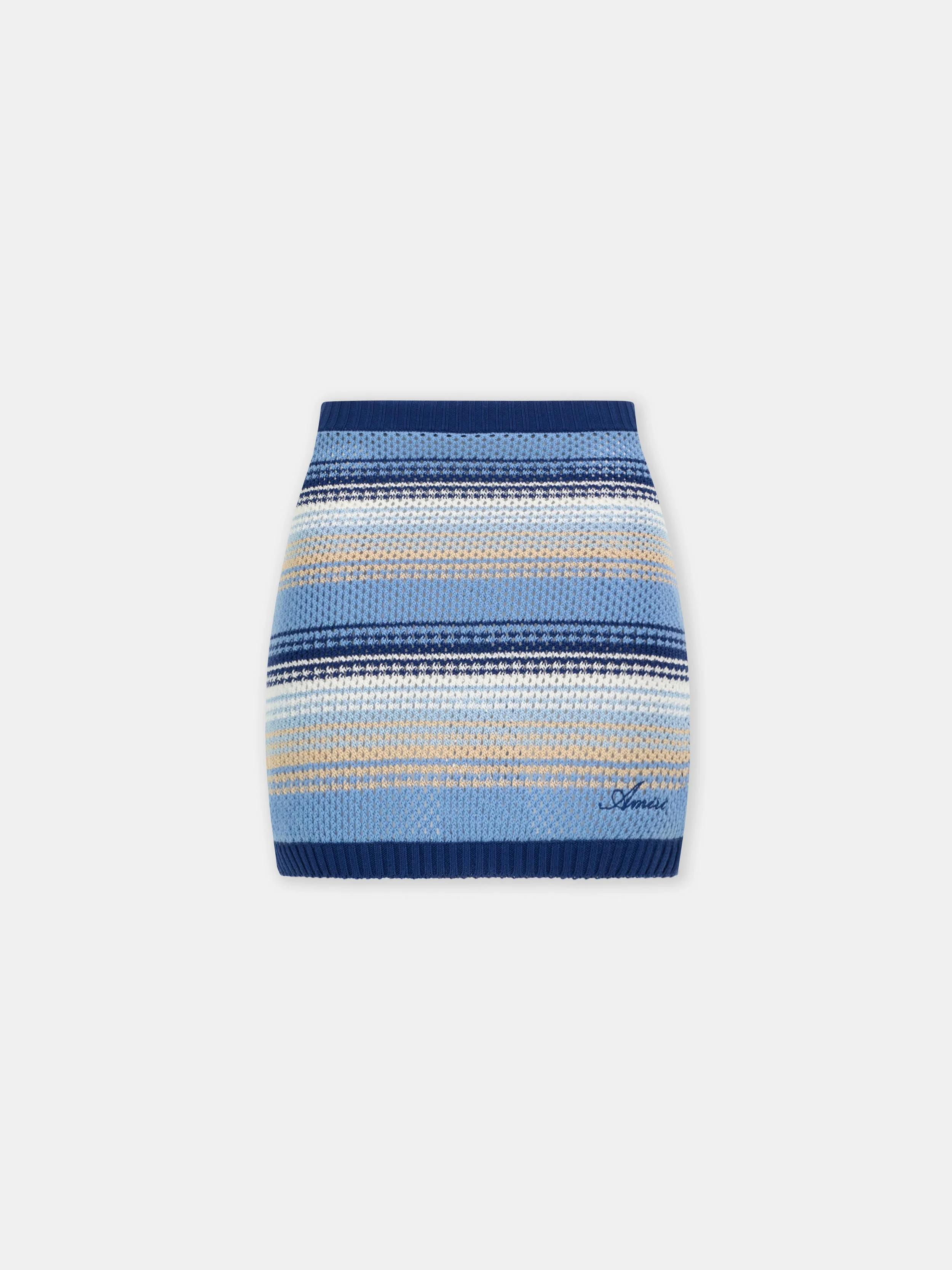 WOMEN'S SCRIPT STRIPE KNIT MINI SKIRT - 1