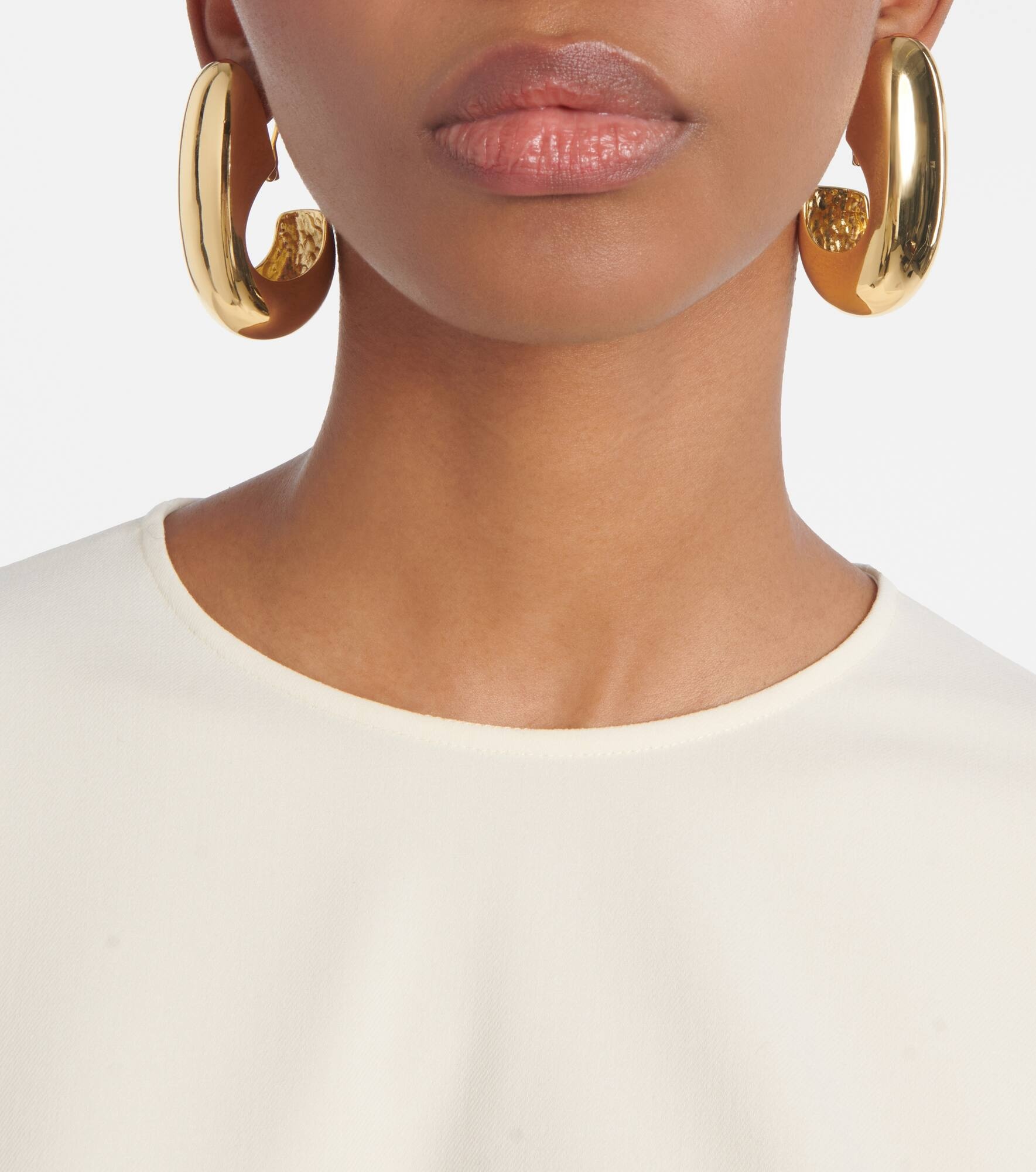 Nimah gold-plated hoop earrings - 6