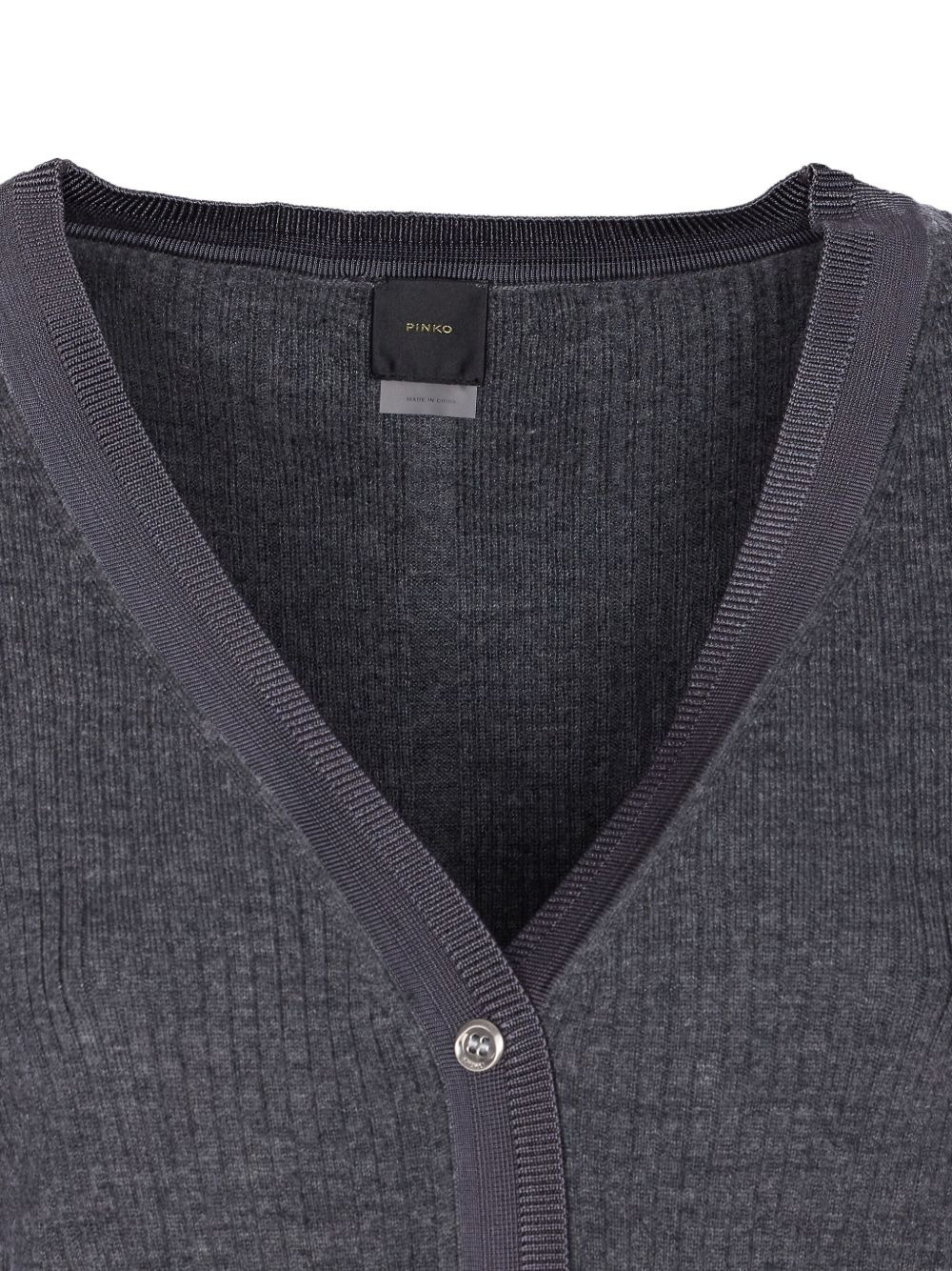 ribbed V-neck cardigan - 3