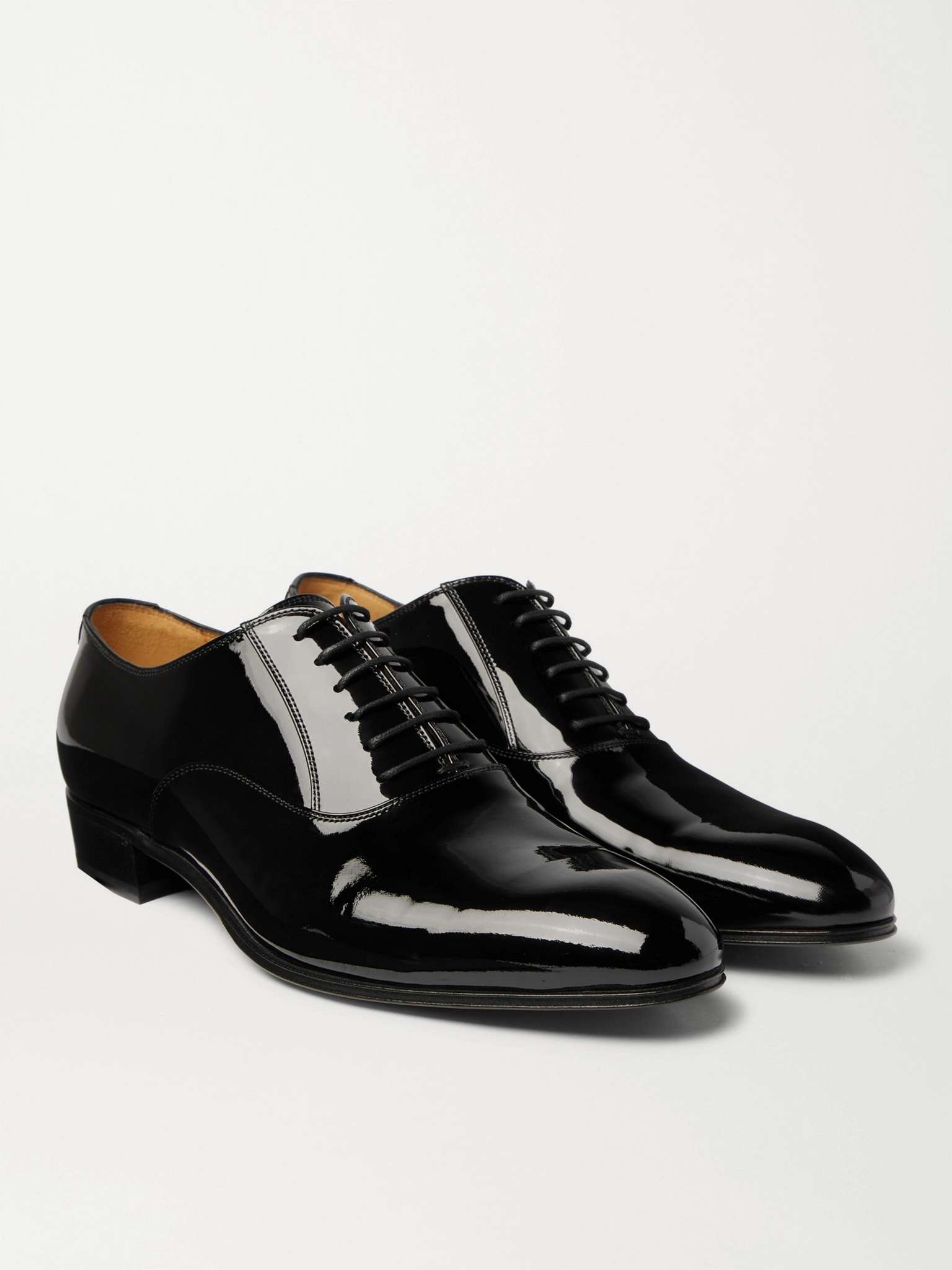 Logo-Embellished Patent-Leather Oxford Shoes - 4