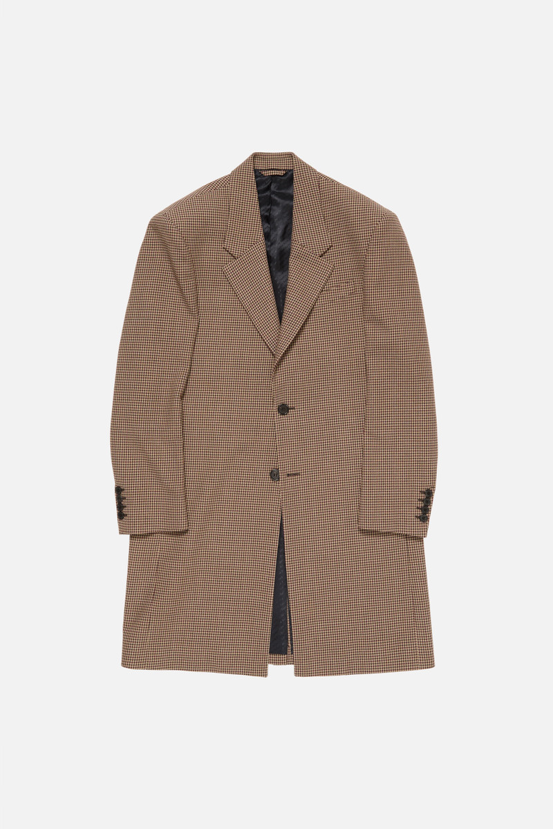 Single-Breasted Wool Coat - Multi brown 6