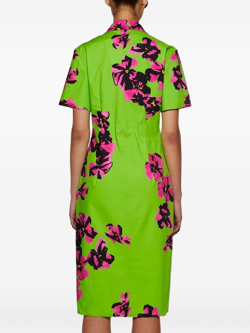 floral-print poplin shirt dress - 5