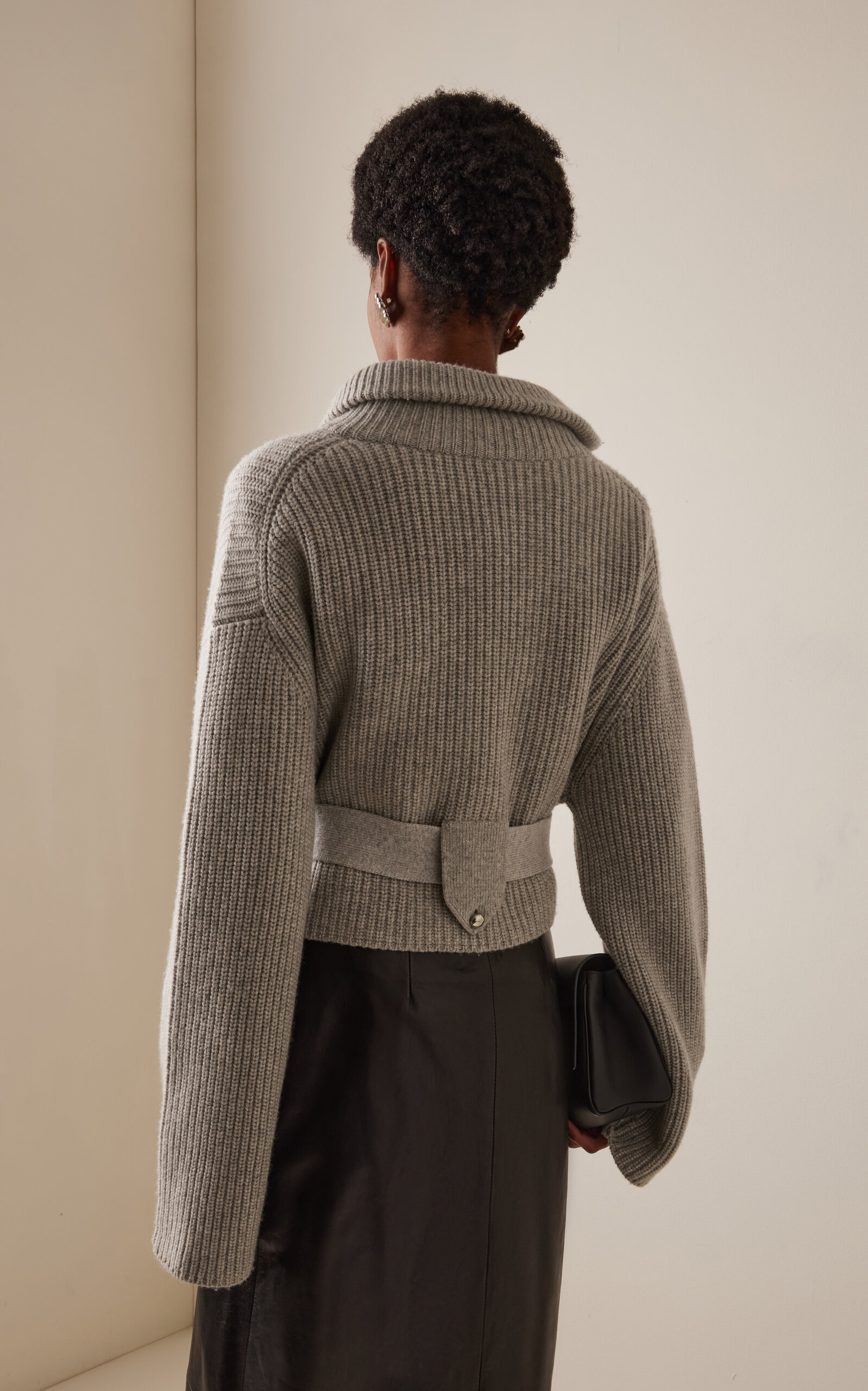 The Neal Belted Cashmere Sweater grey - 4