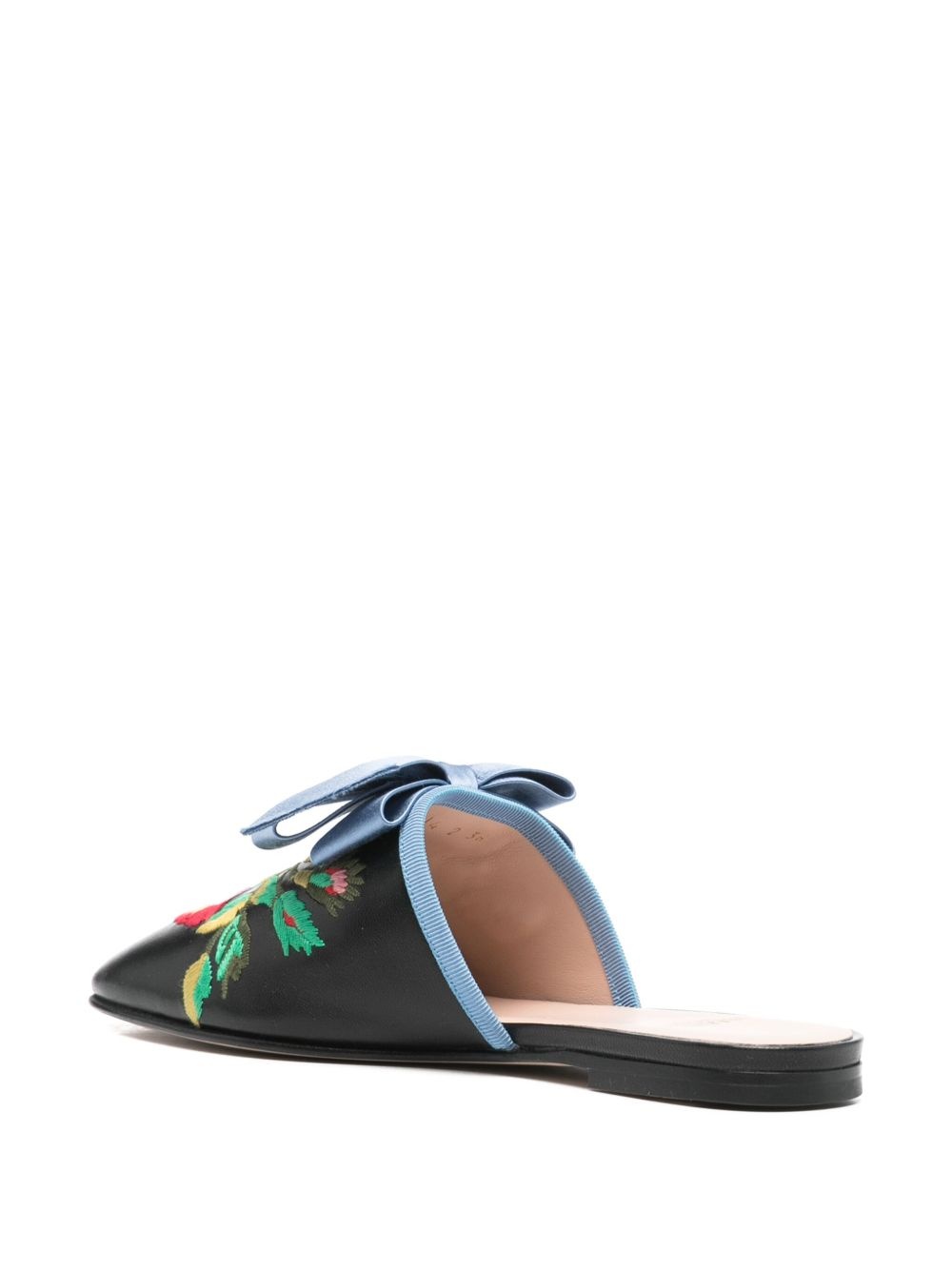 floral-embroidered mules - 3