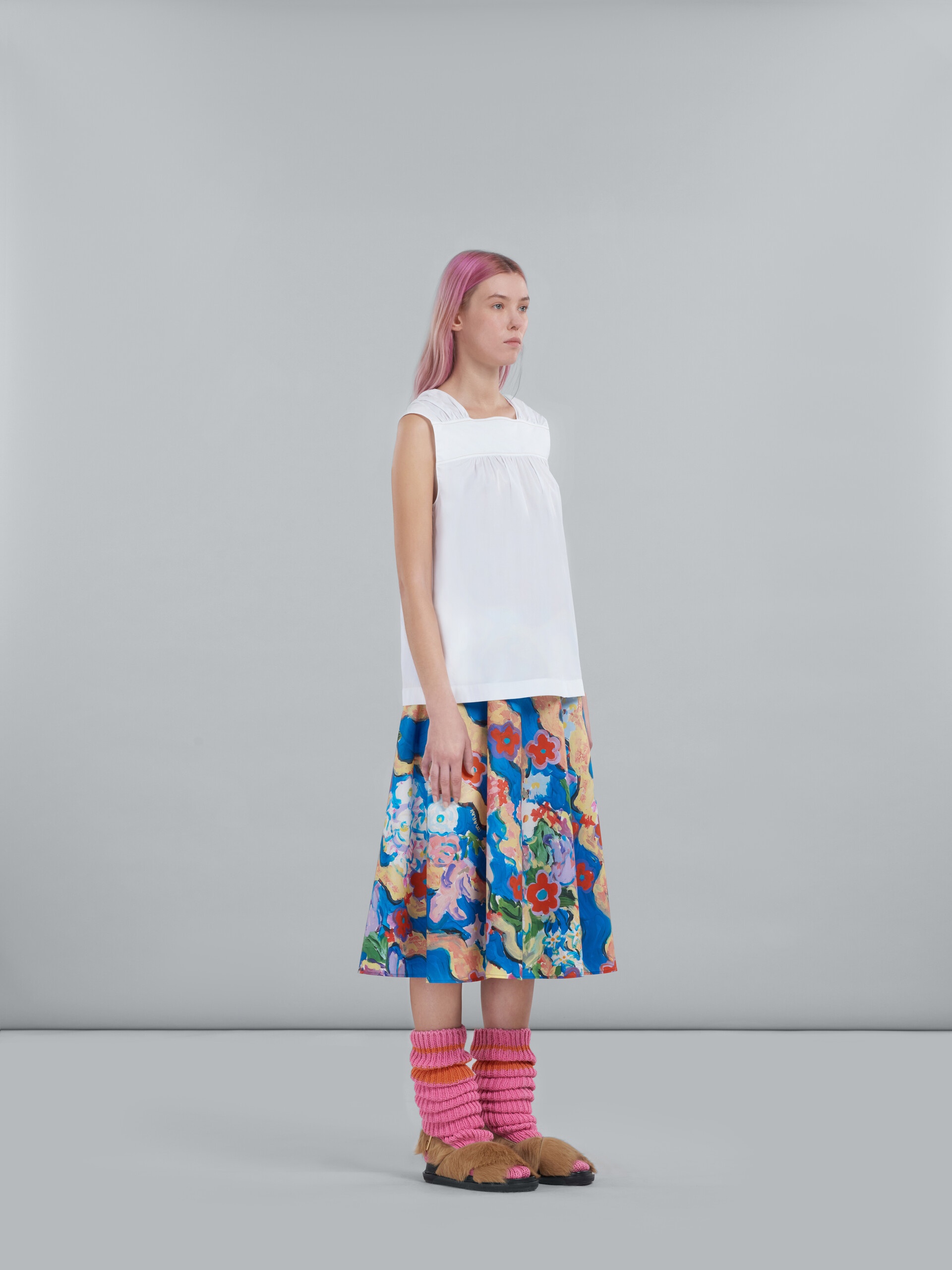 PRINTED POPLIN SKIRT - 5