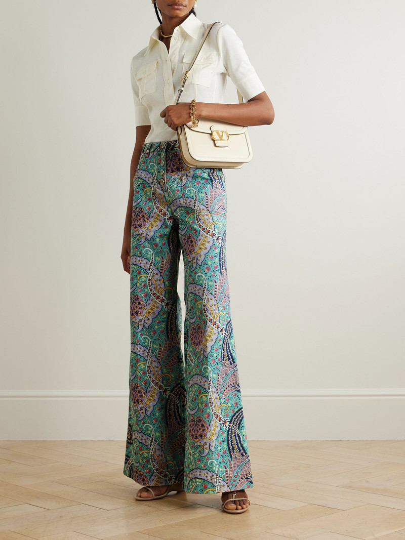 Etro Paisley-print high-rise wide-leg jeans Light blue outlook