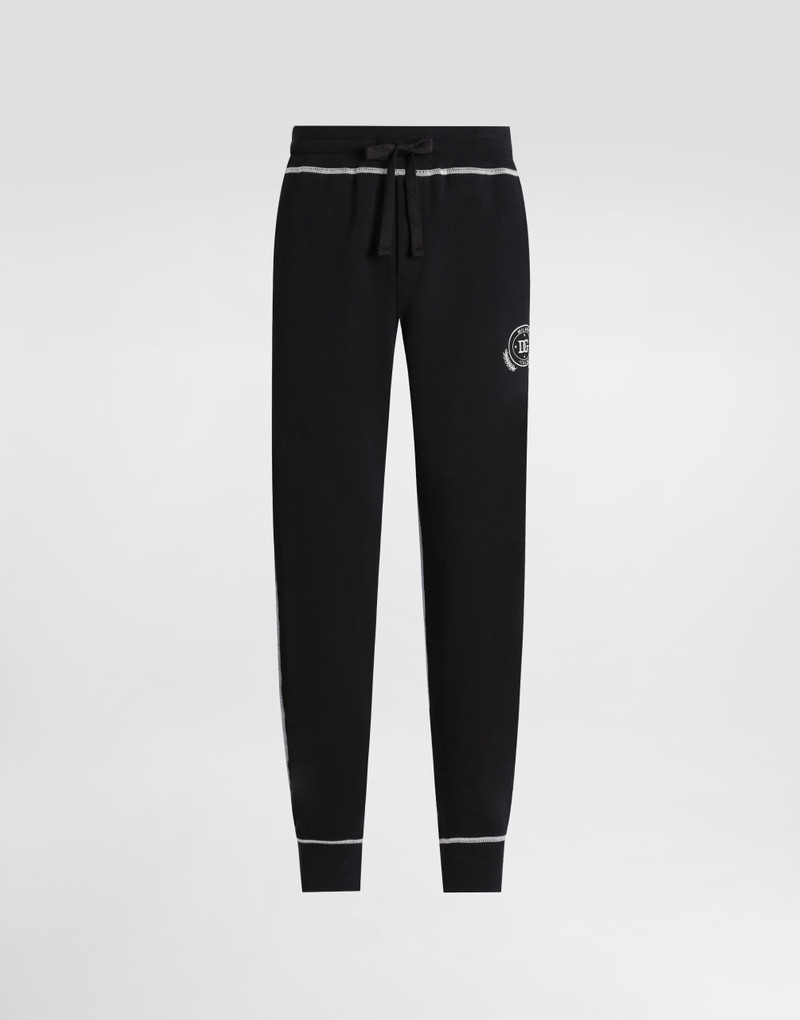 Jersey trousers with print and embroidery 1