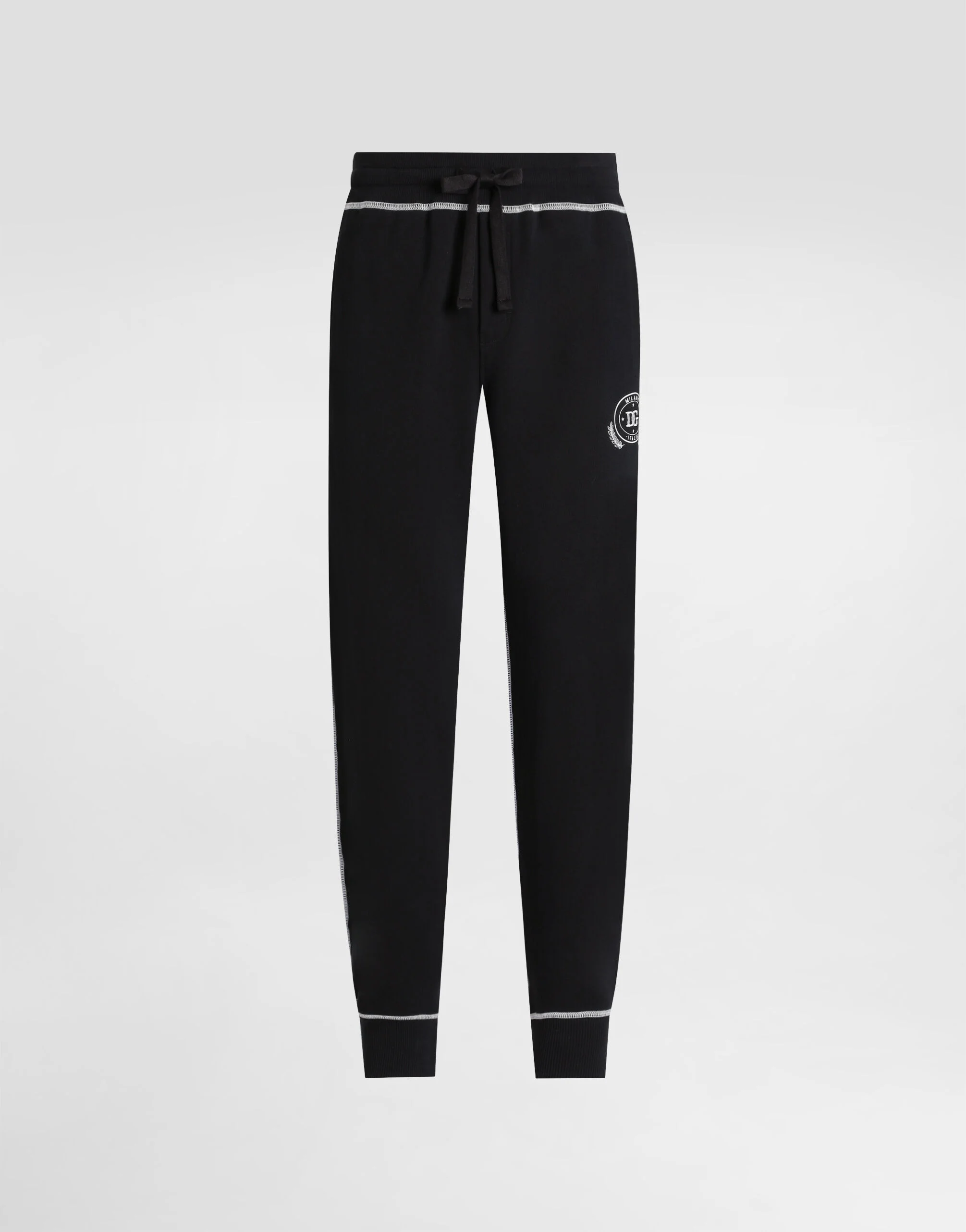 Jersey trousers with print and embroidery - 1