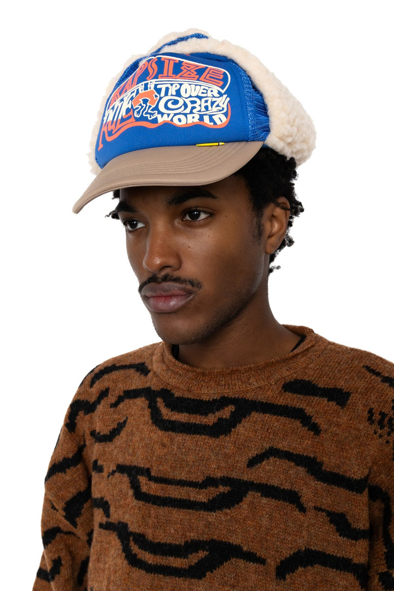 Kapital KAPSIZE RULE LUMBER Trucker Cap - Blue x Mocha outlook