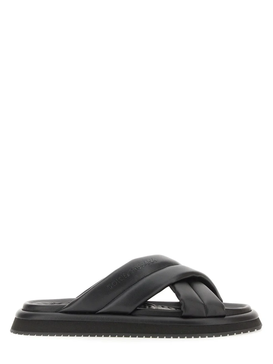 Dolce & Gabbana Men Nappa Effect Fabric Sandal - 1