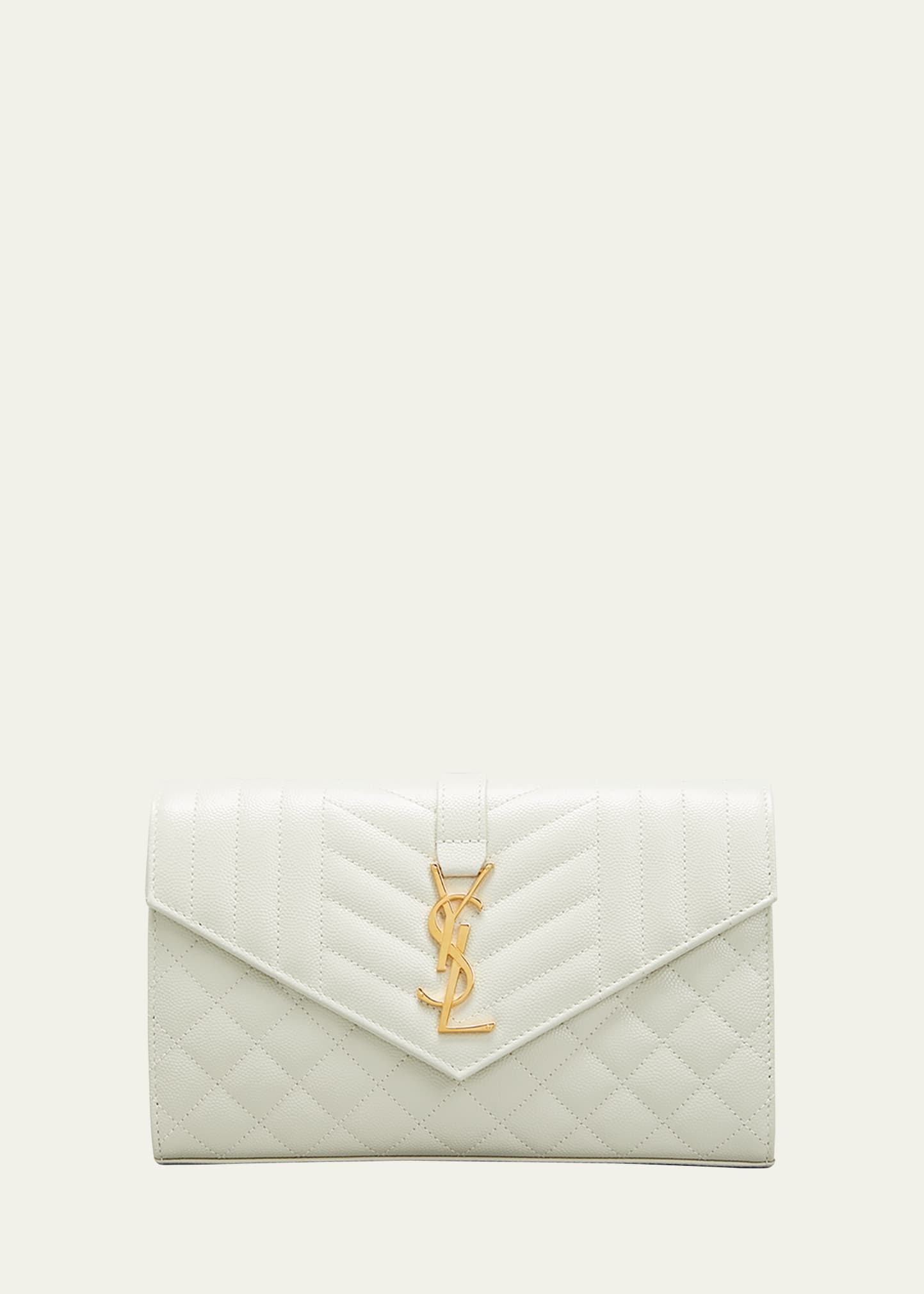 YSL Tri-Quilted Wallet on Chain - 1