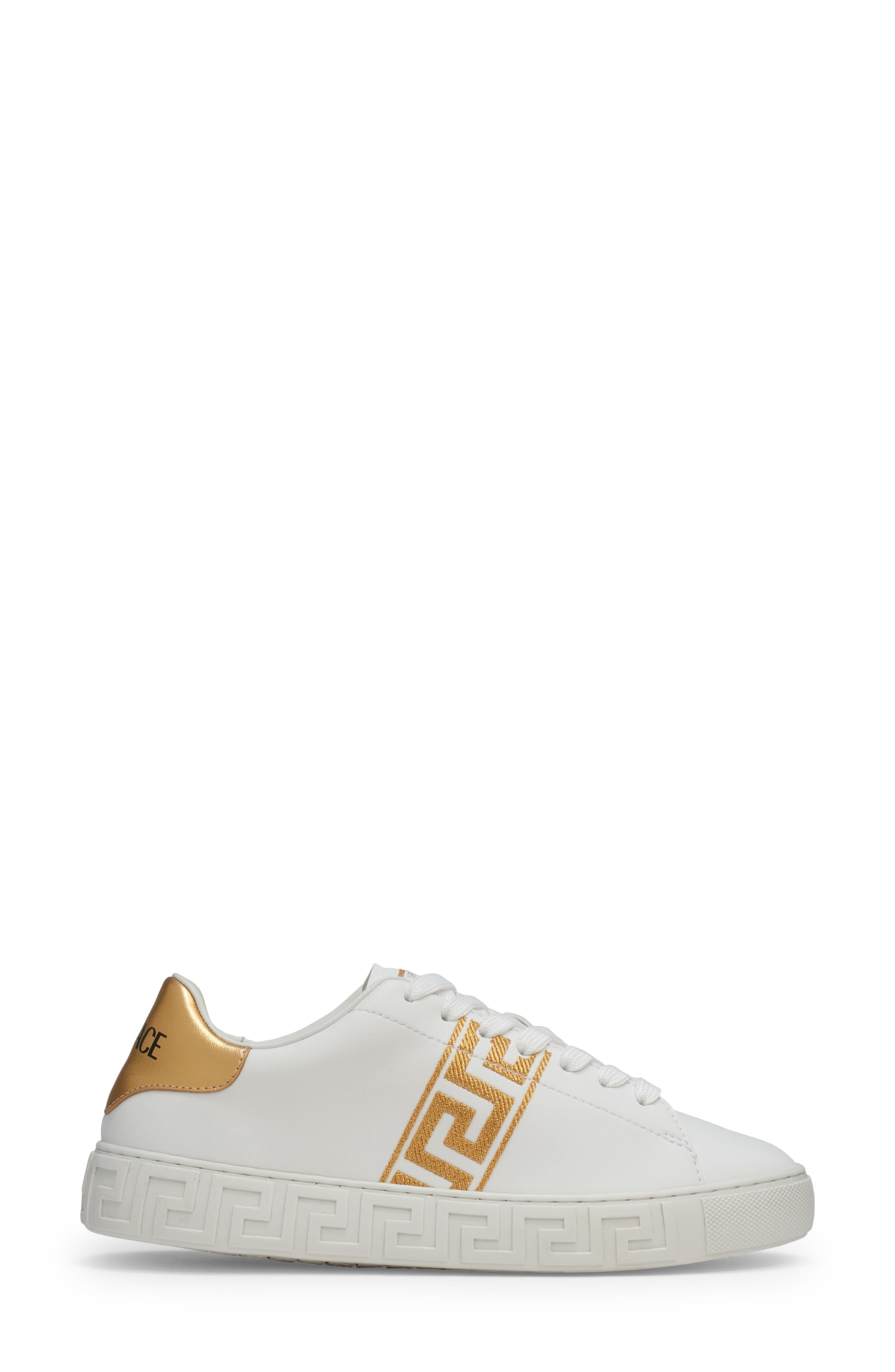 Versace Low Top Sneaker in White/Gold at Nordstrom - 3