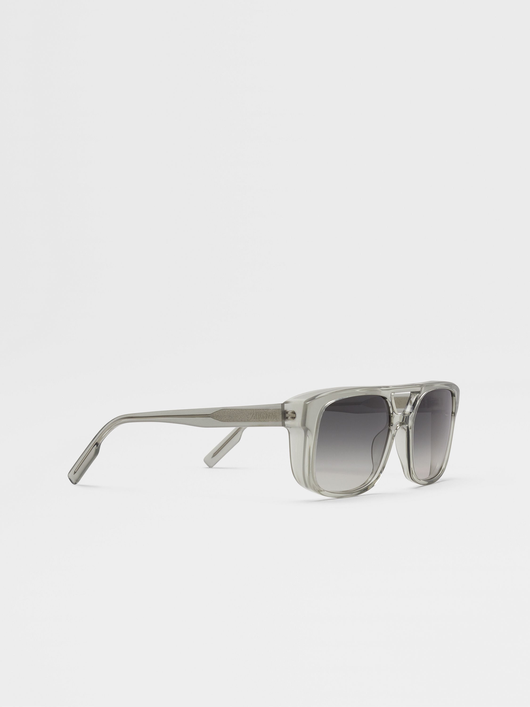 TRANSPARENT ICE GREY ACETATE SUNGLASSES - 3