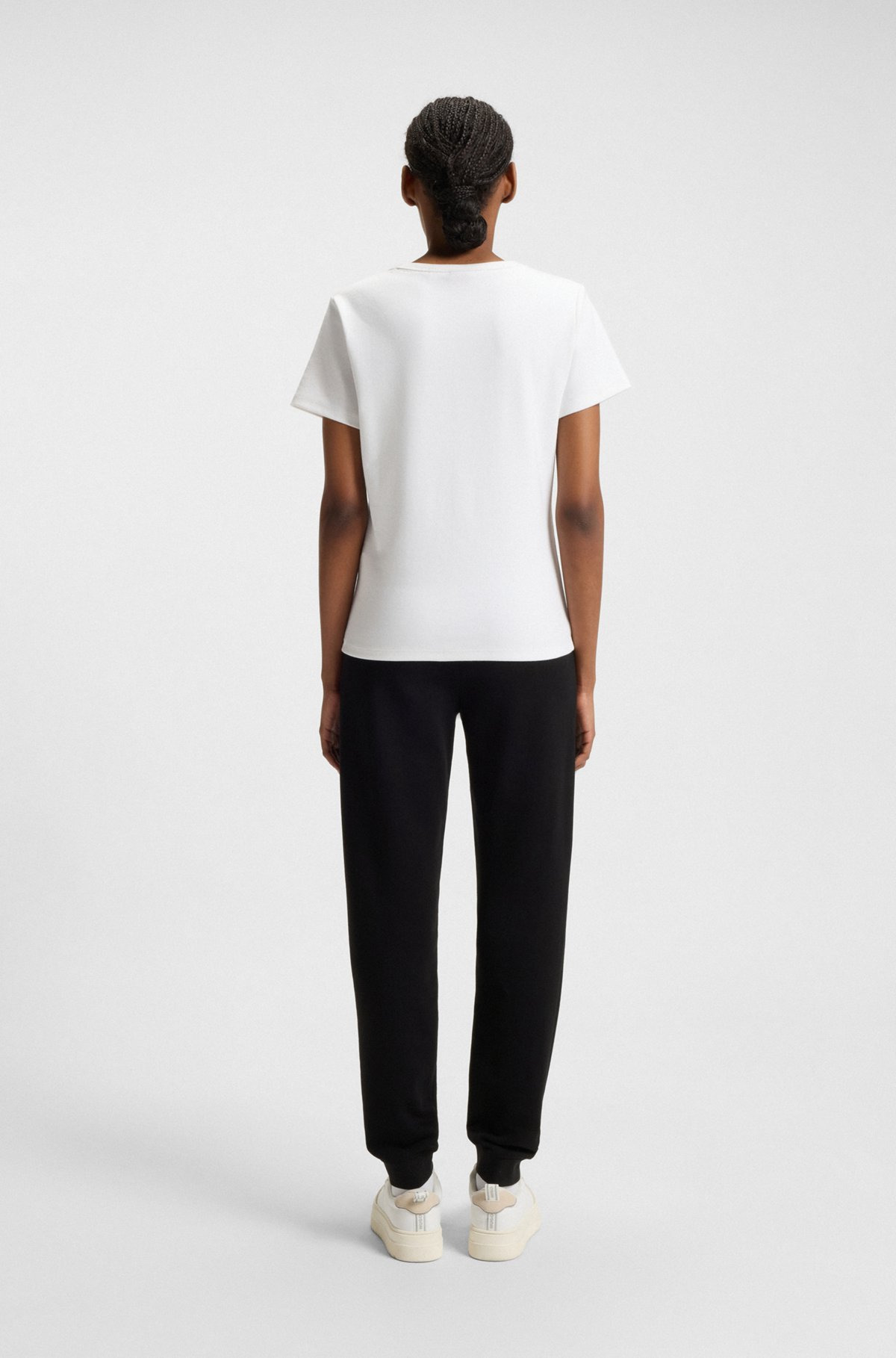 COTTON-TERRY TRACKSUIT BOTTOMS WITH STACKED LOGO - 4