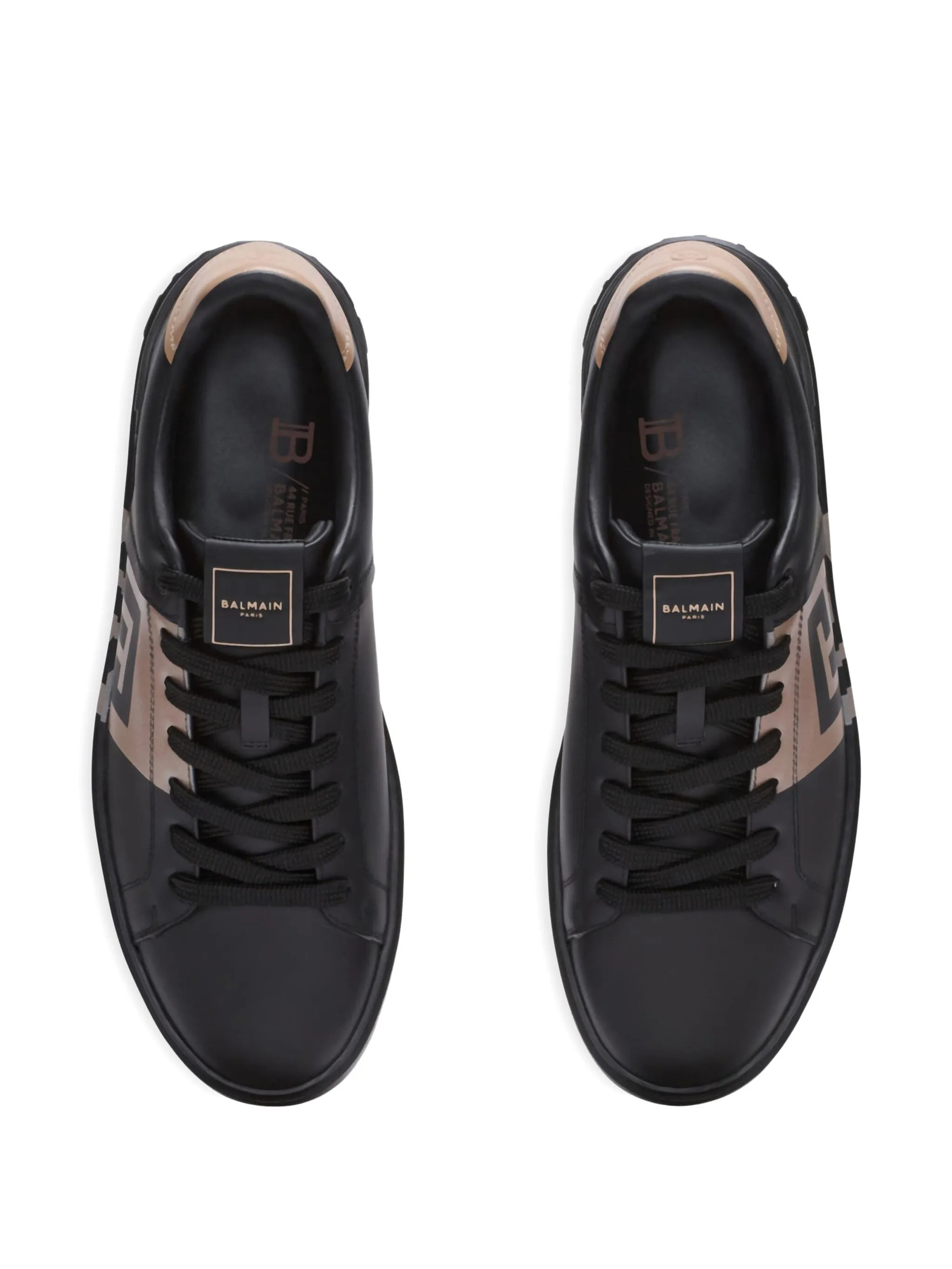 Balmain B-Court Logo-detail Calfskin Sneakers - 4