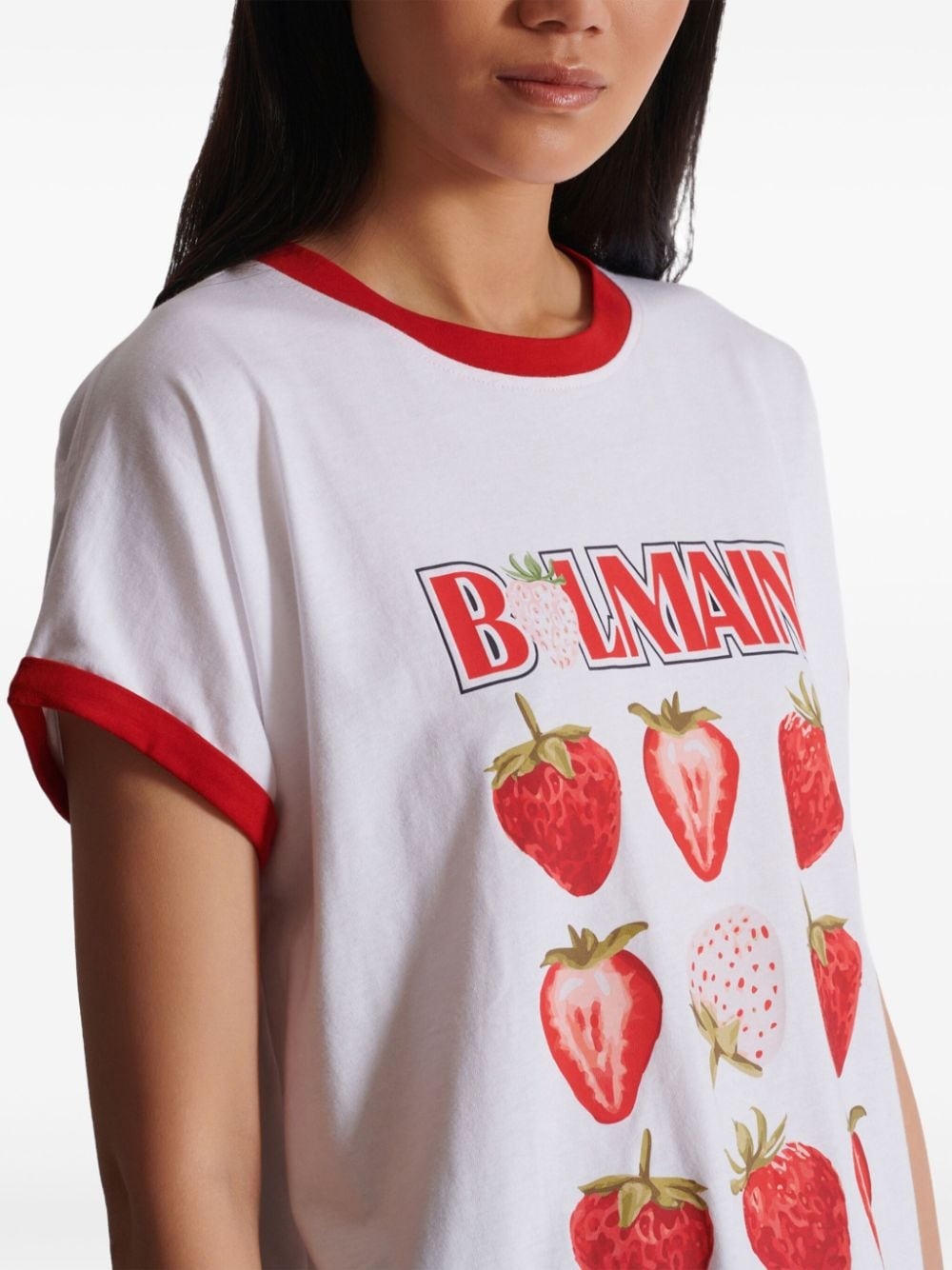 strawberry print T-shirt - 7