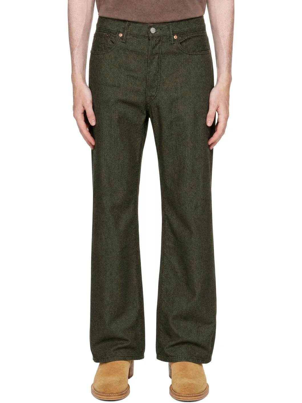 Green Vintage 5-Pocket Selvedge Jeans - 1