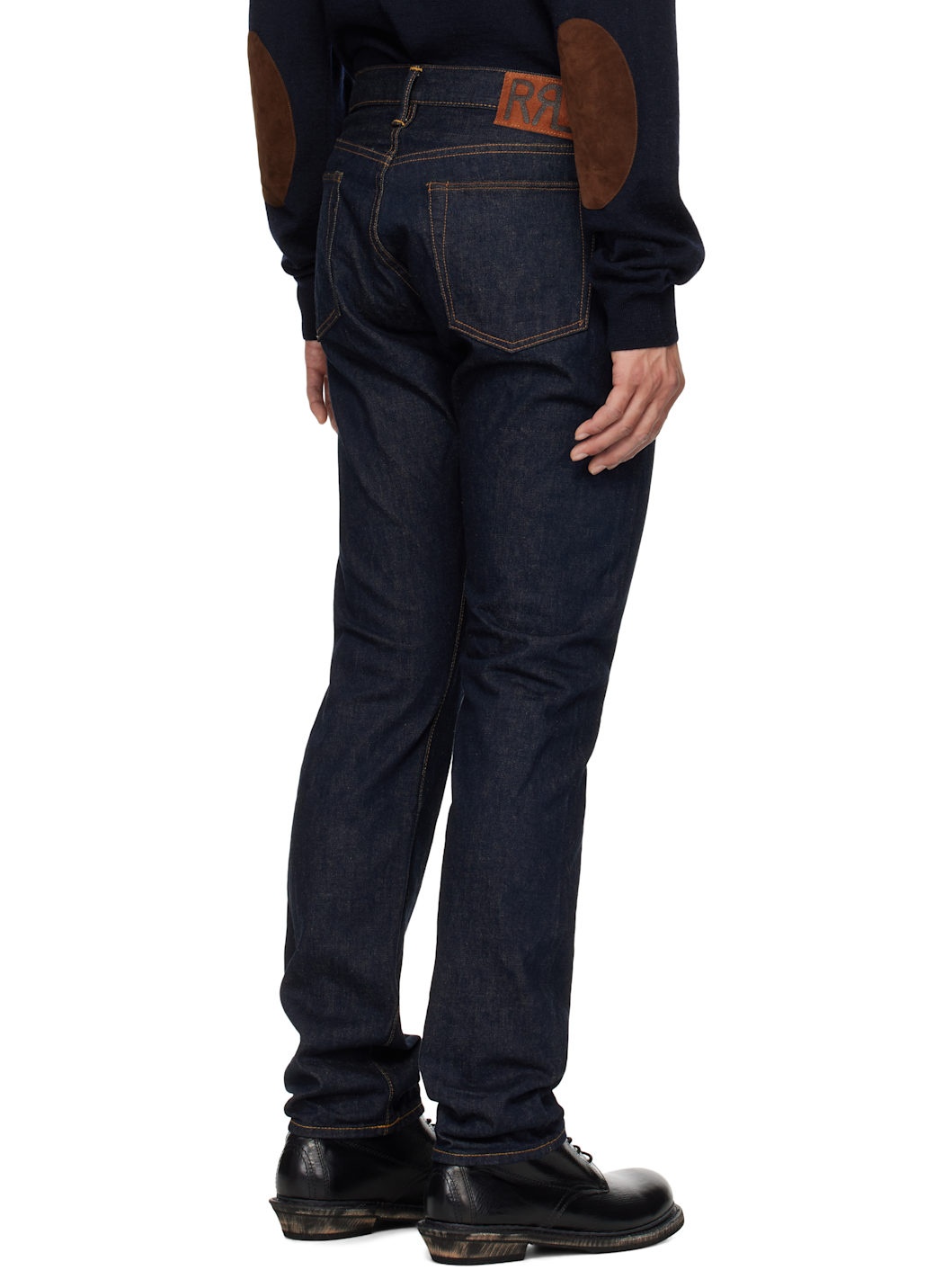 Navy Slim Fit Once-Washed Selvedge Jeans - 3