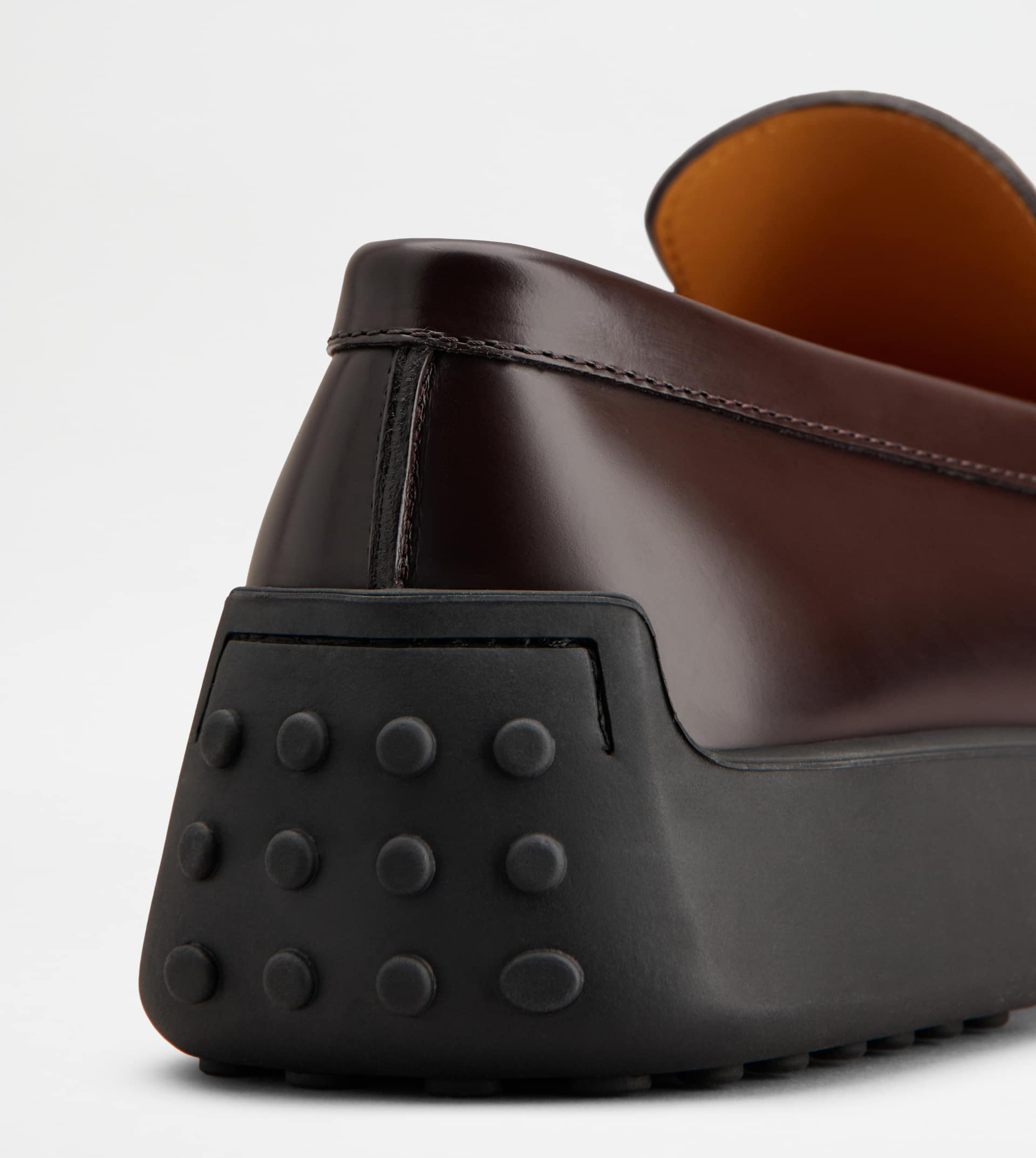 SLIPPER LOAFERS IN LEATHER - BURGUNDY - 5