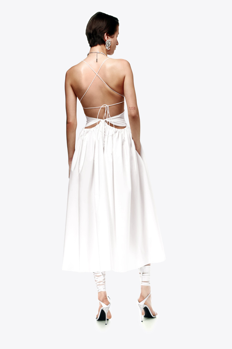 GATHERED BUTTERFLY POPLIN MIDI DRESS 3