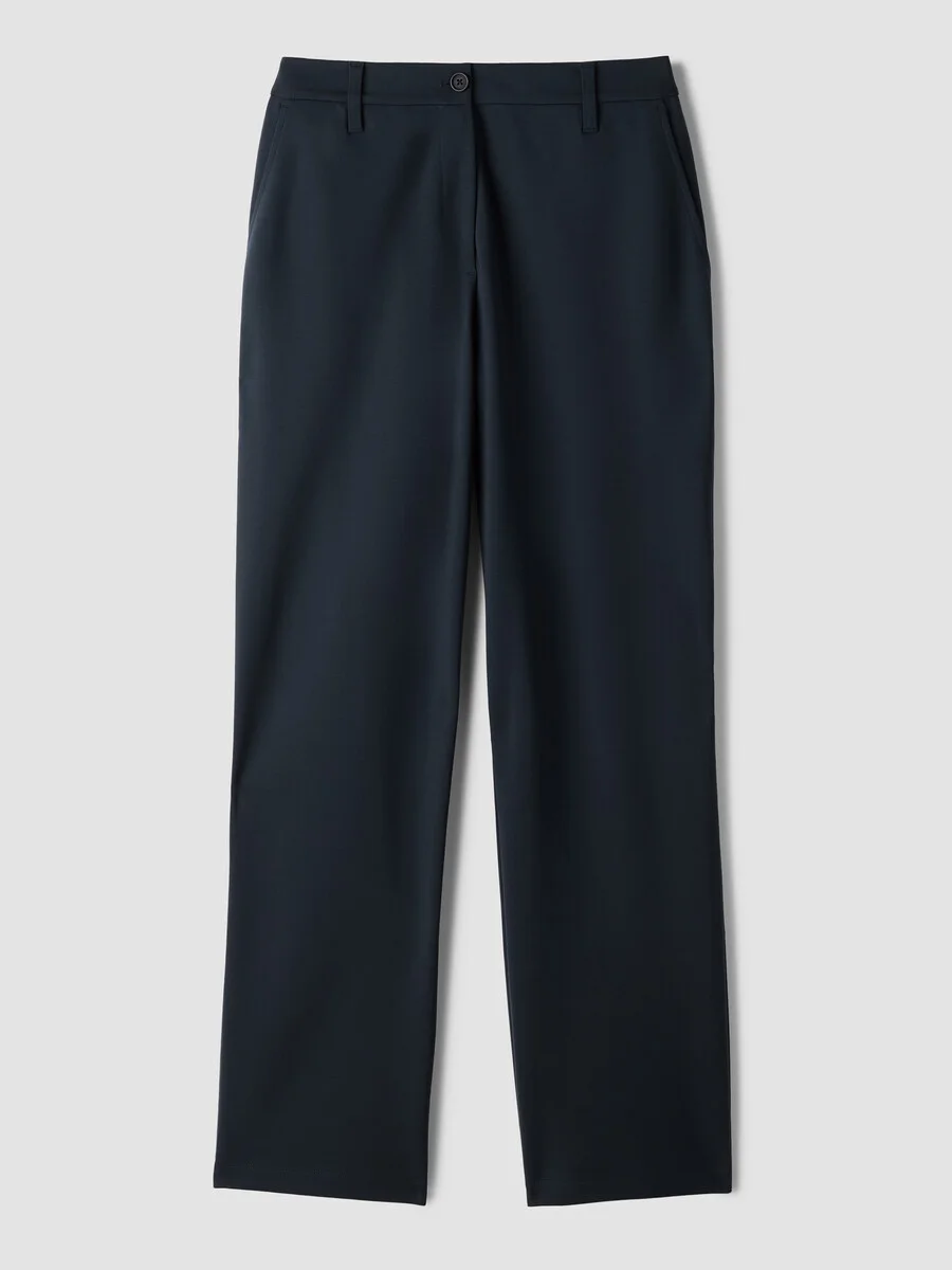 Washable Flex Ponte Straight Trouser Pant - 1
