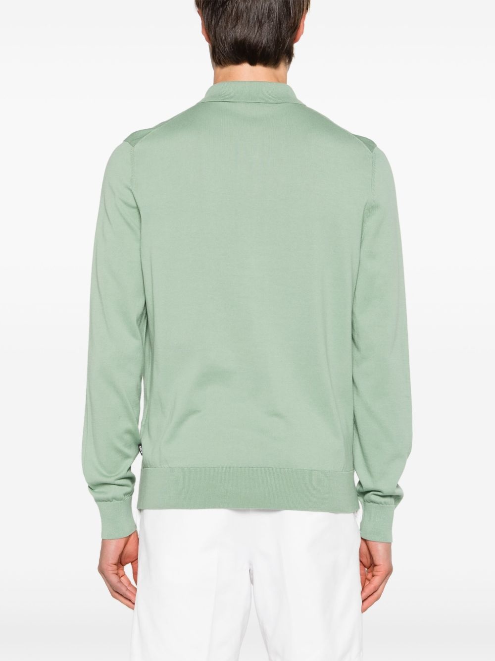 long-sleeve cotton polo shirt - 4