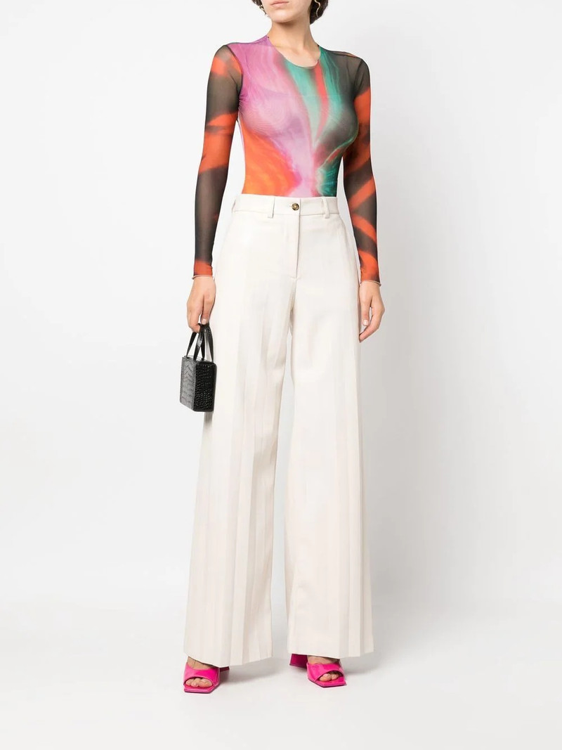 MSGM high-waisted 넓은 다리 바지 outlook
