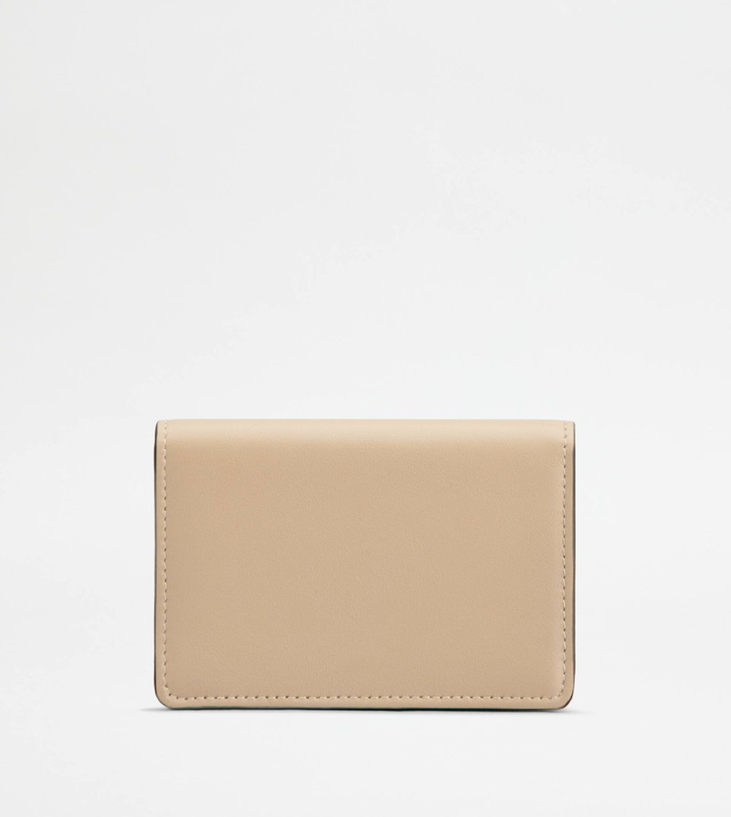 BUSINESS CARD HOLDER IN LEATHER - BEIGE 2