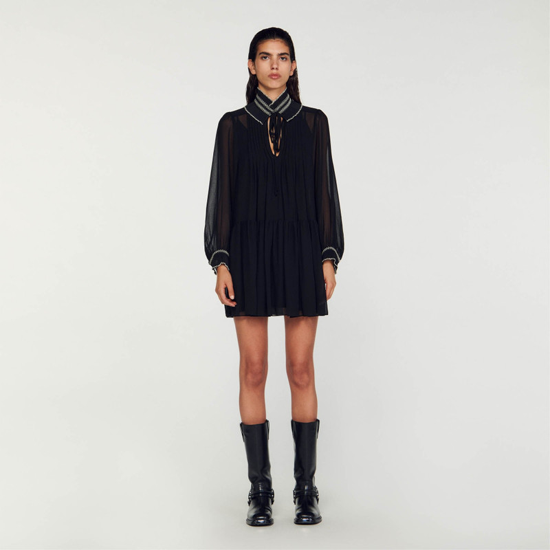 Sandro BILLOWY CHIFFON DRESS outlook