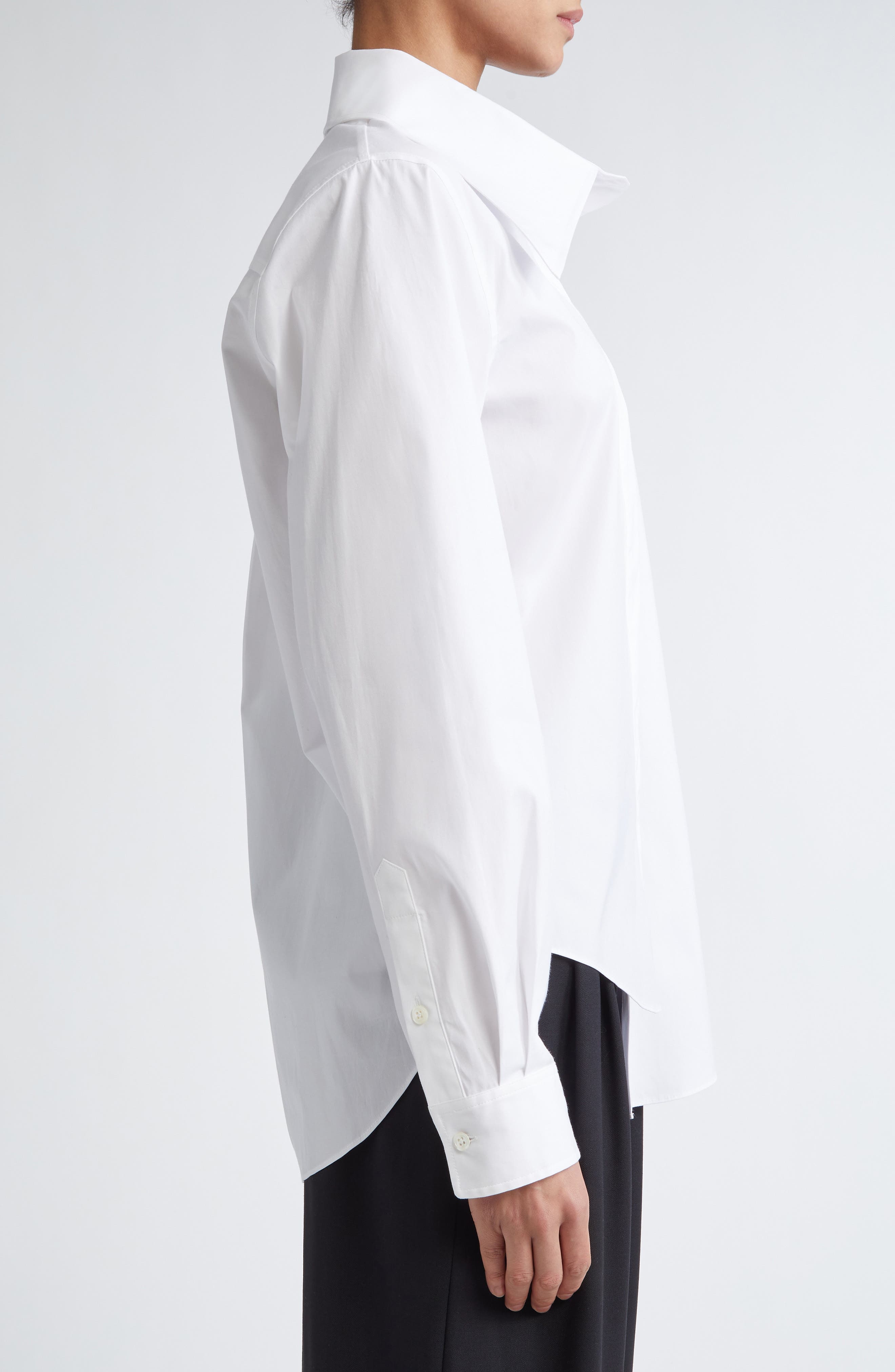 MONSE Asymmetric Collar Button-Up Shirt in Ivory at Nordstrom - 4