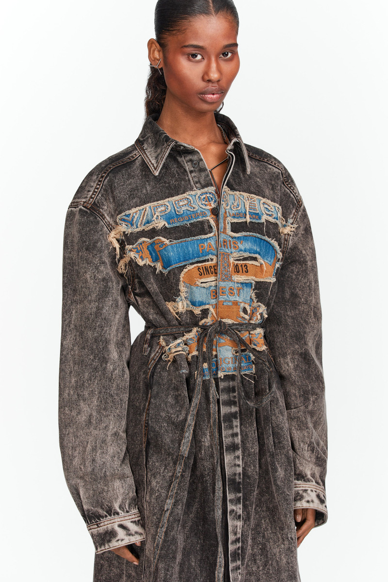 Paris' Best Patch Denim Shirt Dress 3