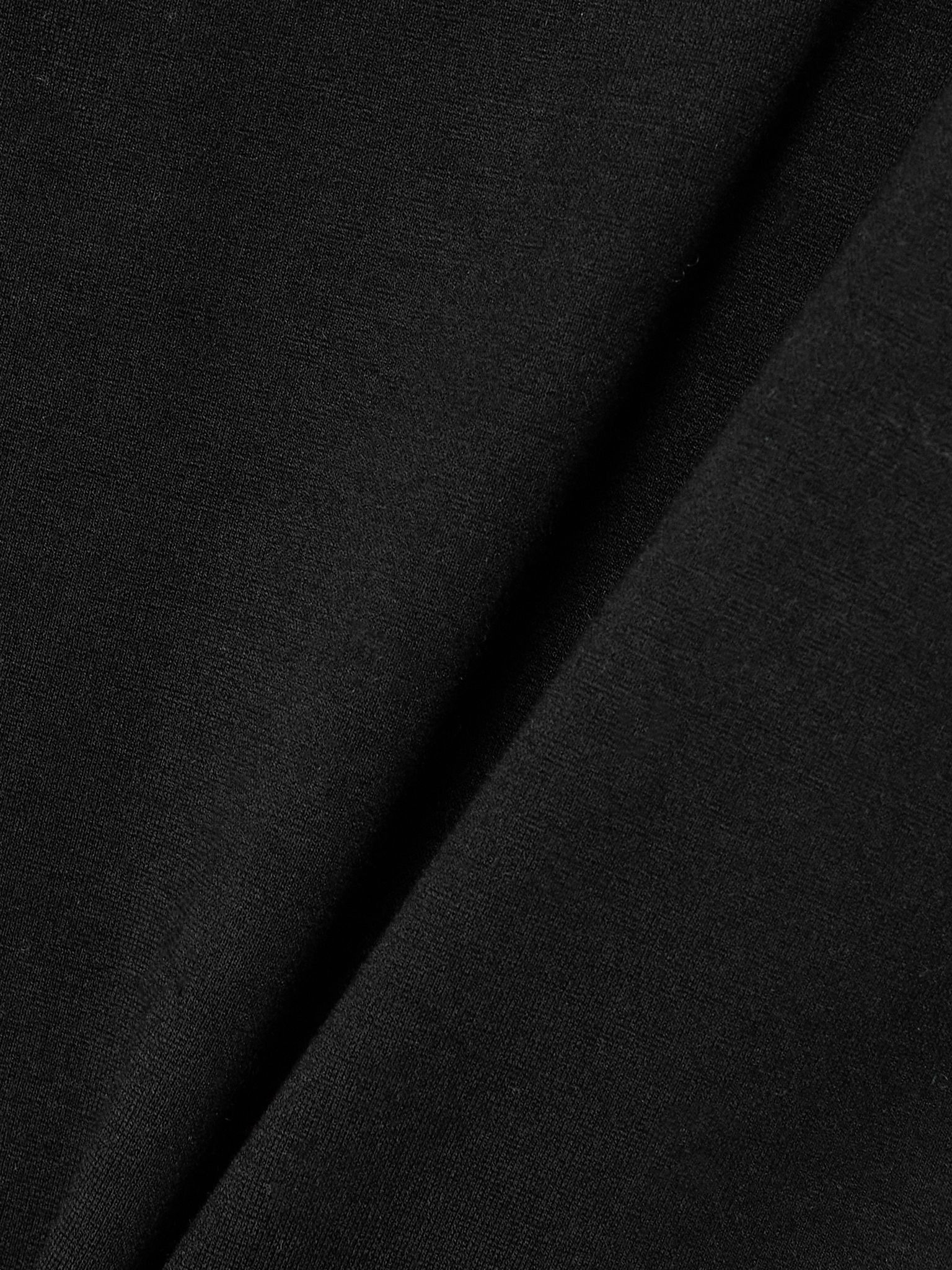 Stretch-Cotton Jersey Foldover Pants - Soot Black - 4