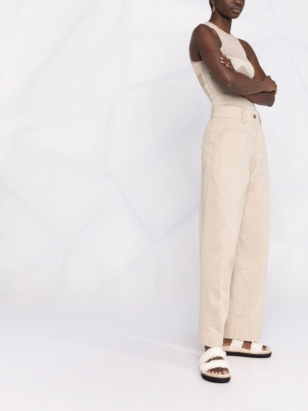 high-rise straight-leg trousers - 6