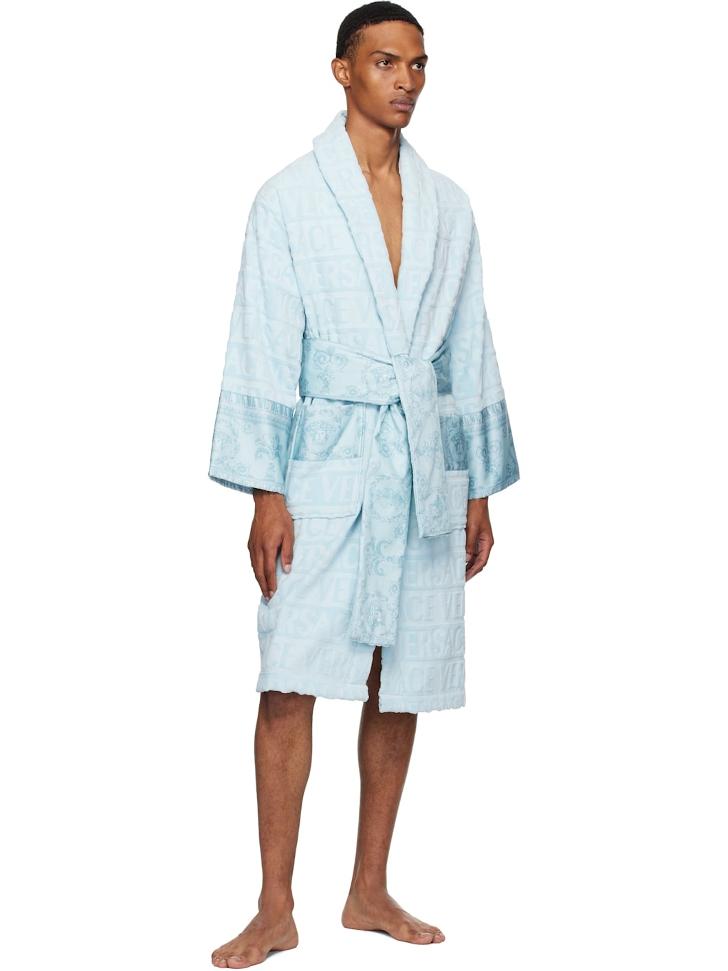 Blue 'I Heart Baroque' Bathrobe - 4