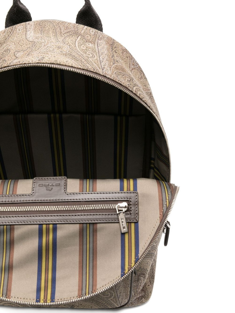 paisley-print logo-appliqué backpack 5